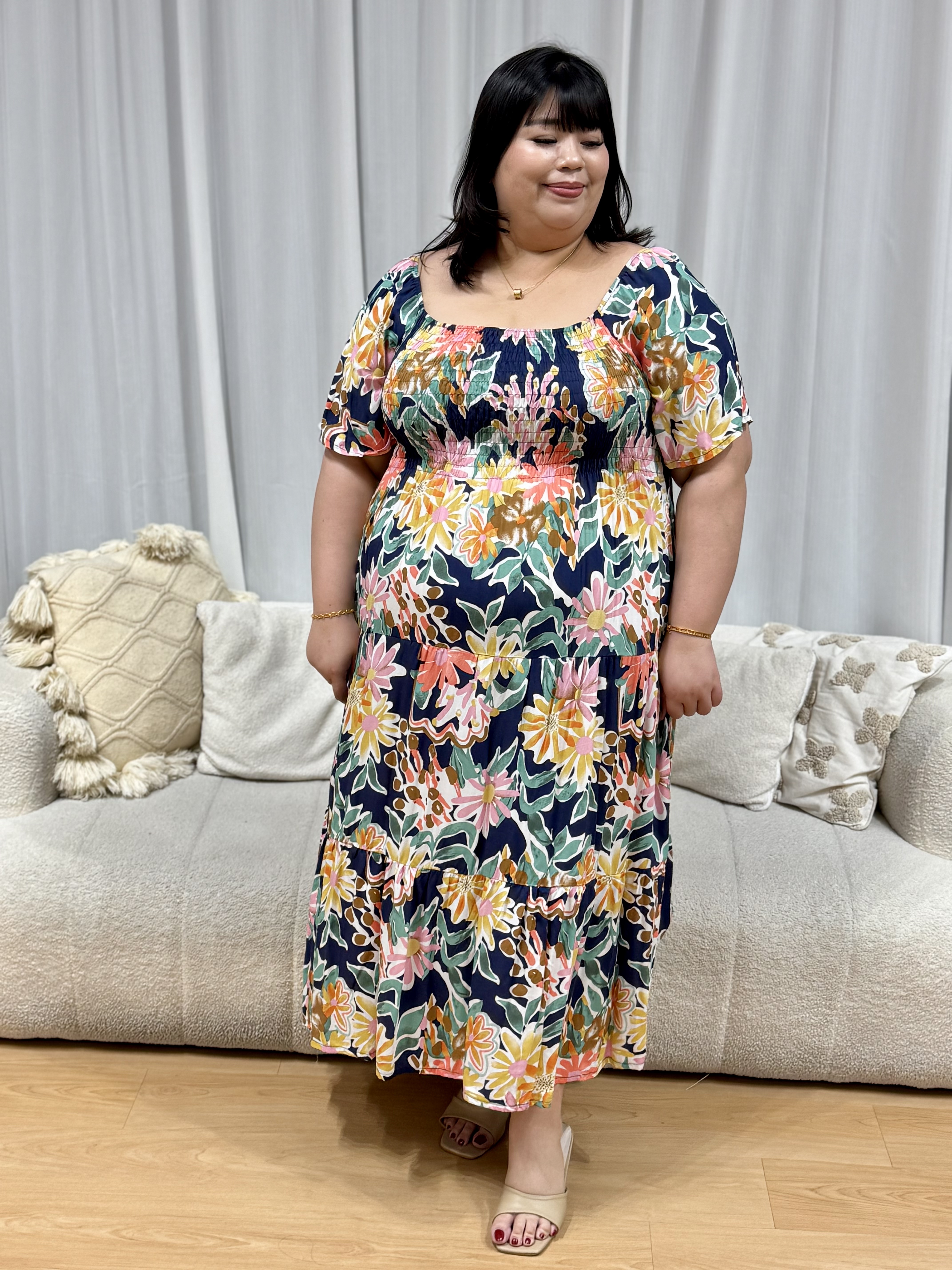 Hanna Hawaii Rayon Smock Maxi Dress | Plus Size Dress