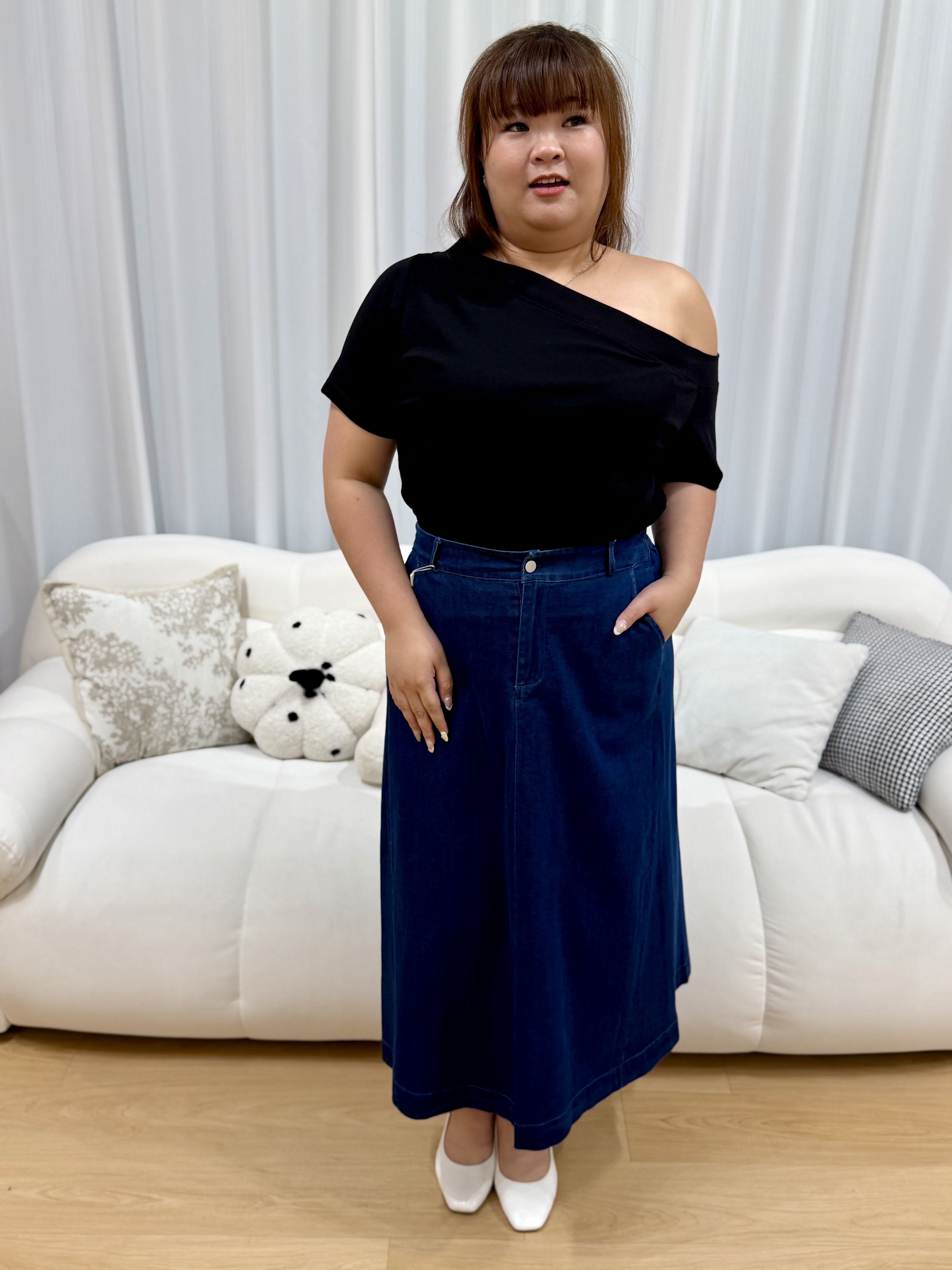 Demi Angel Maxi Denim Skirt #1602 | Plus Size Skirt