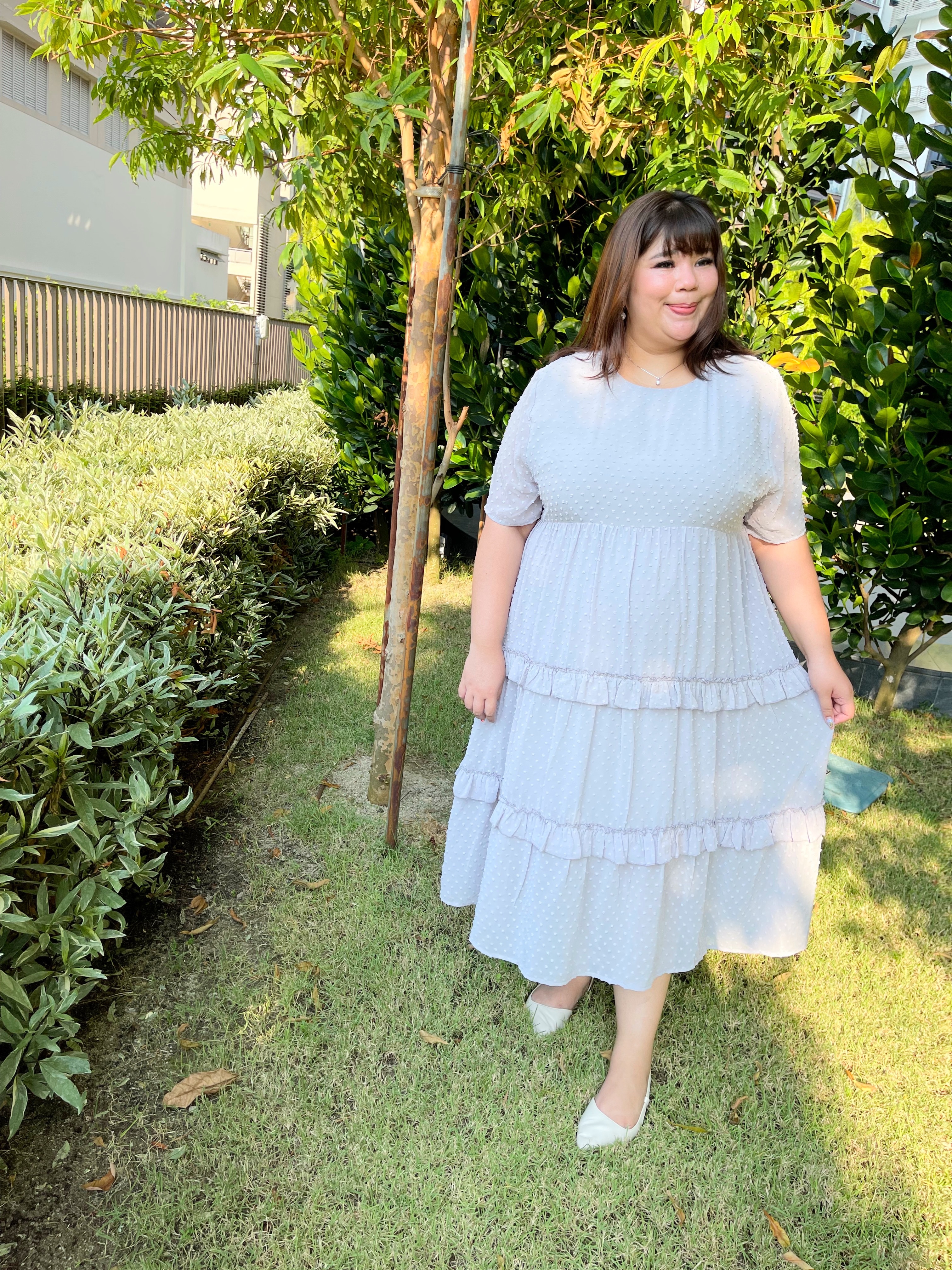 Love+ Gracey Grey Swiss Maxi Dress | Plus Size Dress Singapore