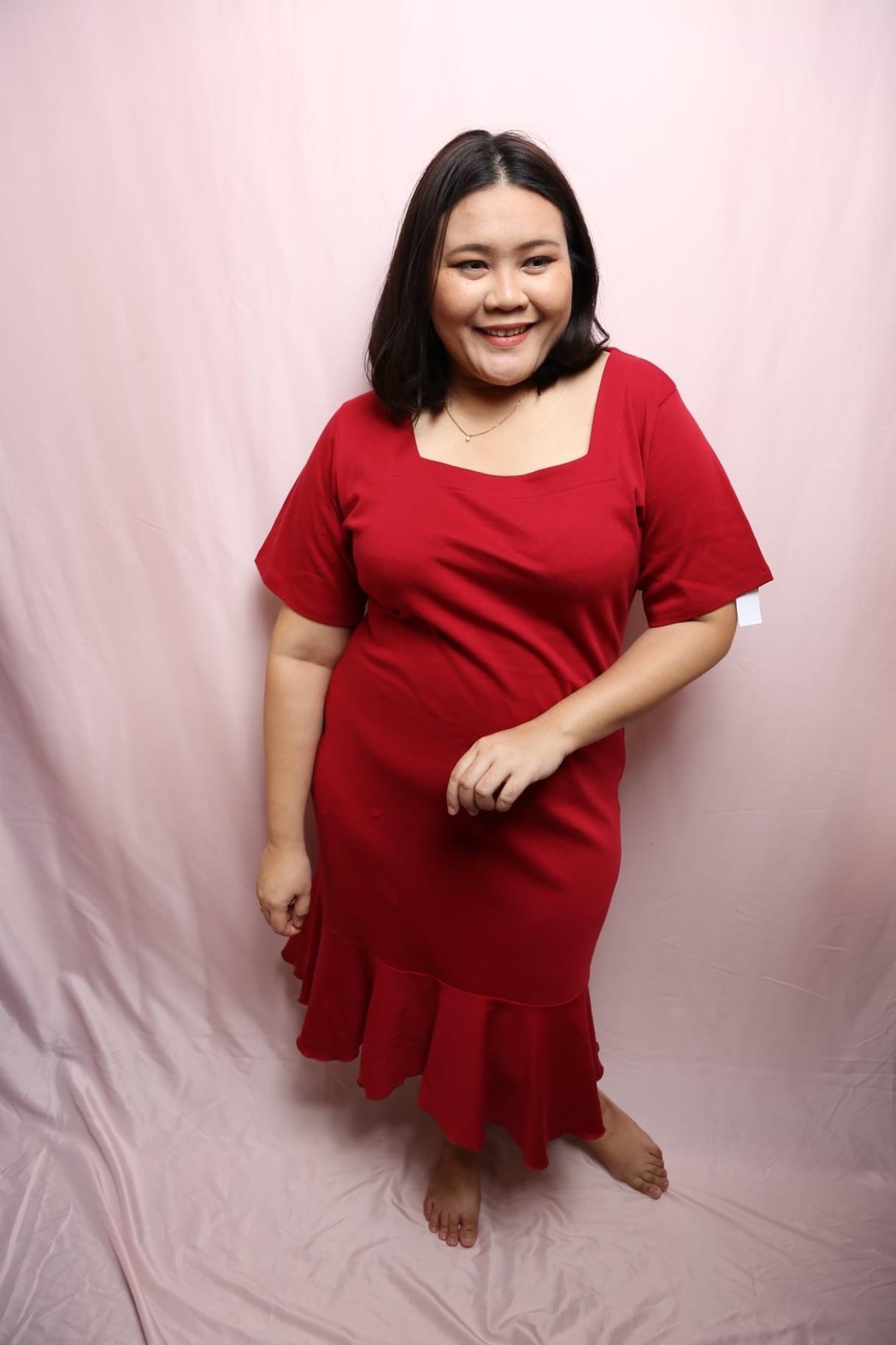 #4 Jamila Red Mermaid Cotton Dress | Plus Size Dress