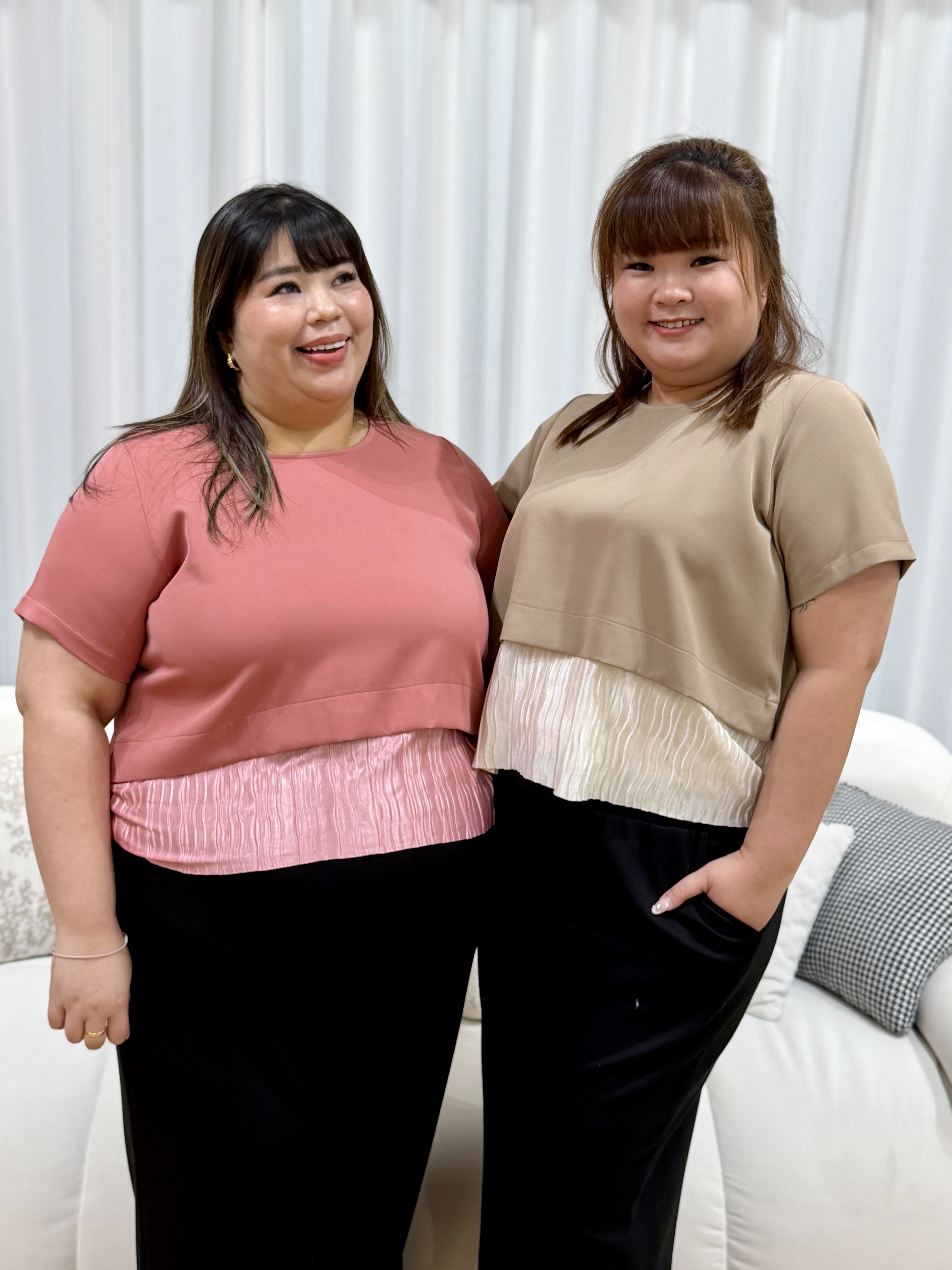 Jane Duo Tone Shimmery Work Top | Plus Size Top