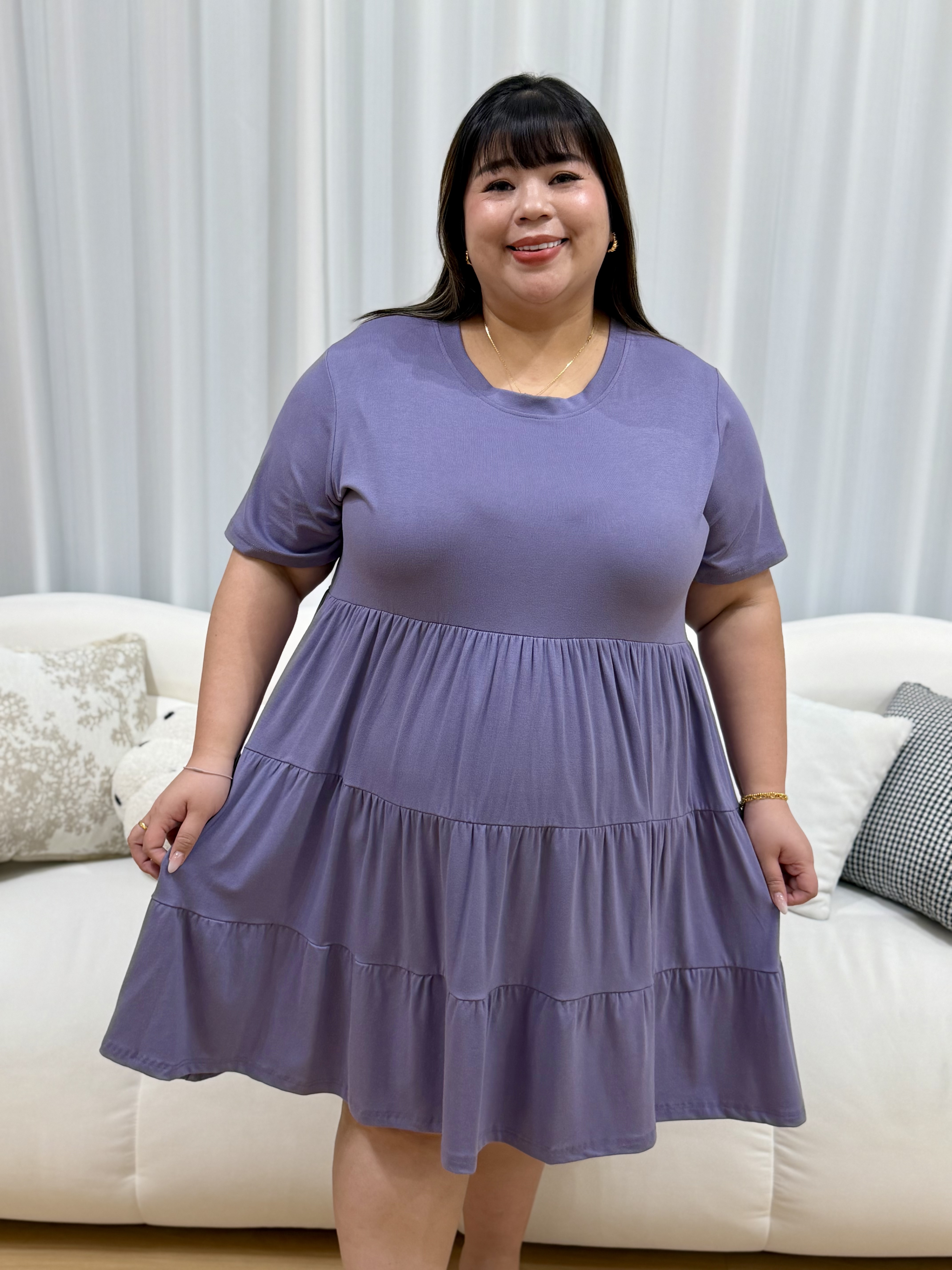 Halia Premium Cotton Tier Dress | Plus Size Dress