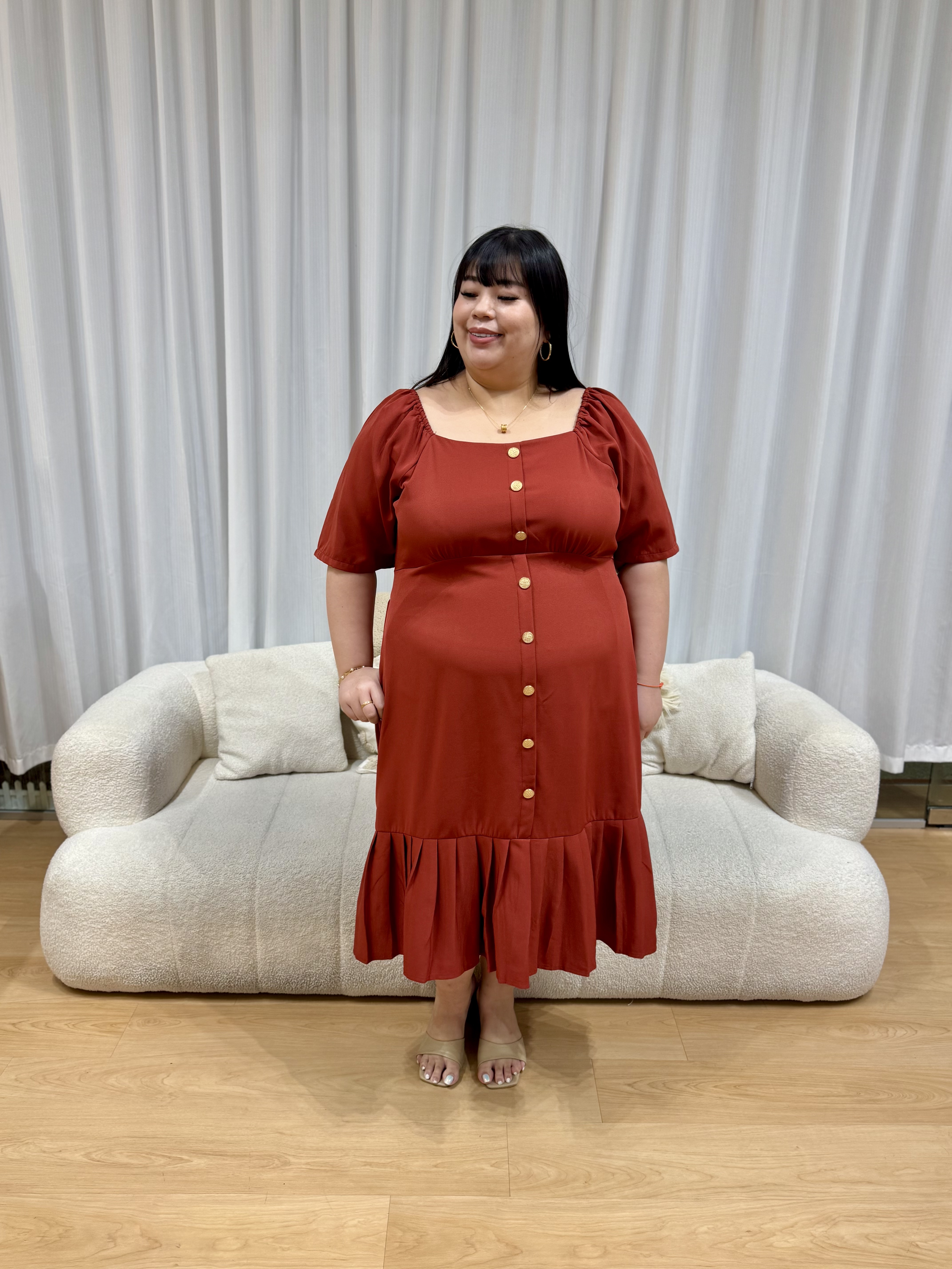 Love+ Lakaelynn Golden Button Dress | Plus Size Dress