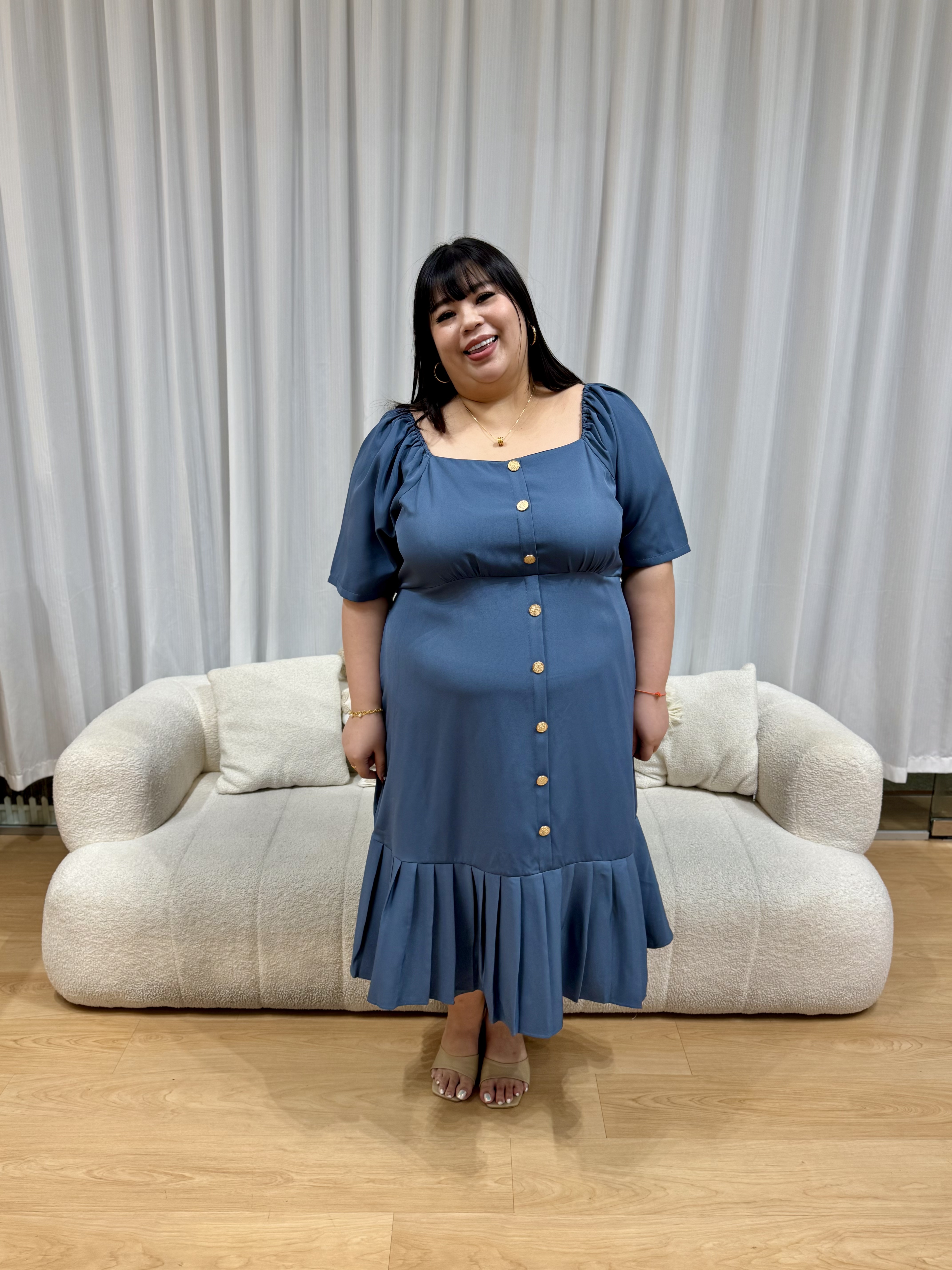 Love+ Lakaelynn Golden Button Dress | Plus Size Dress