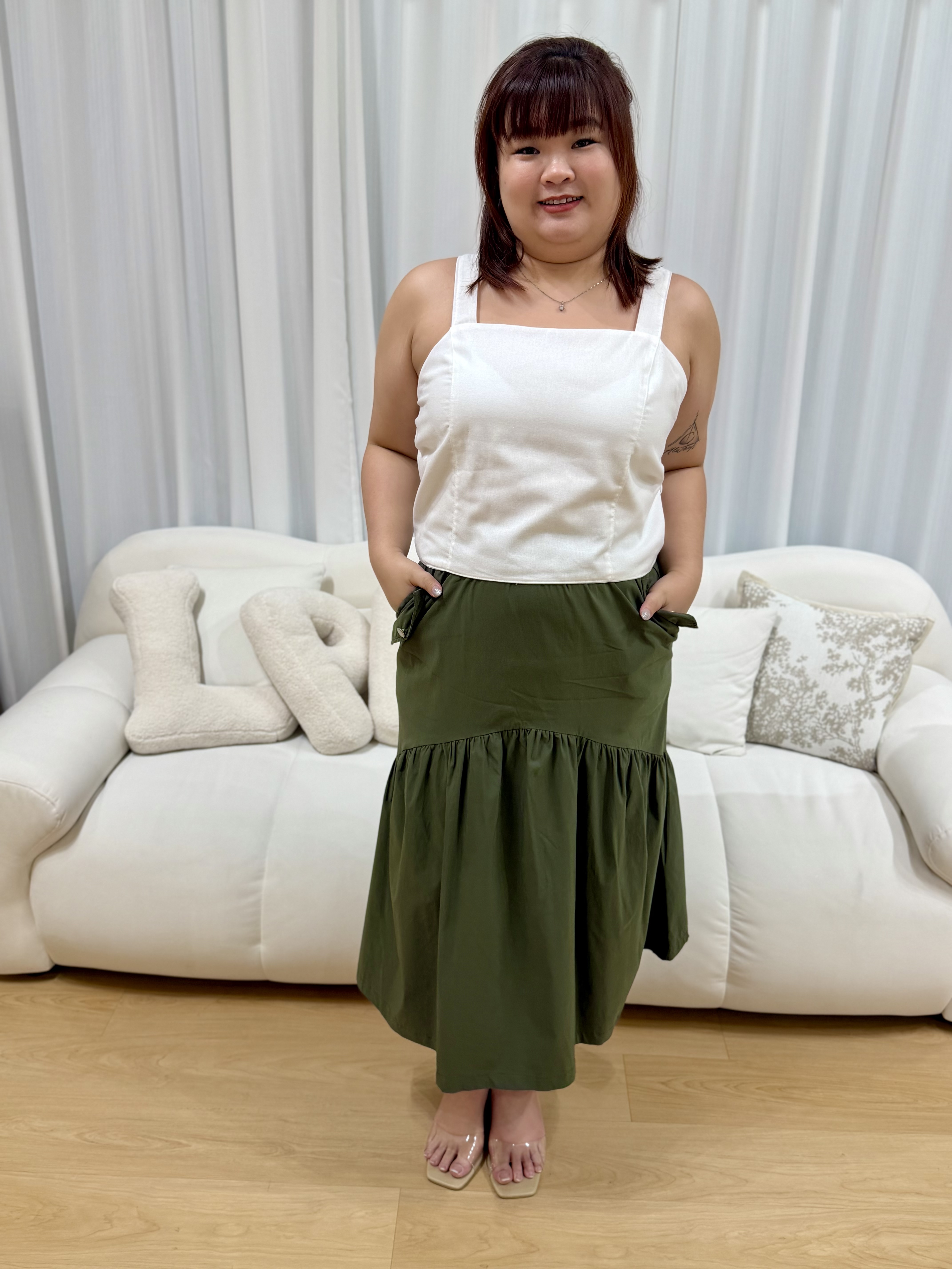 Leila Lightweight Cargo Maxi Skirt | Plus Size Skirt