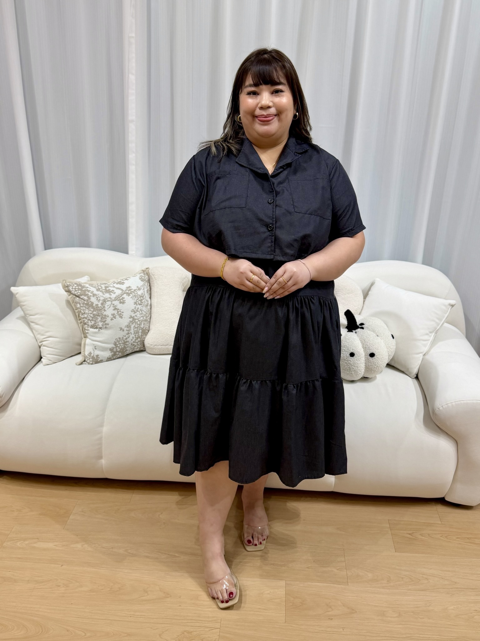 Bzu Denim Button Shirt Set | Plus Size Set