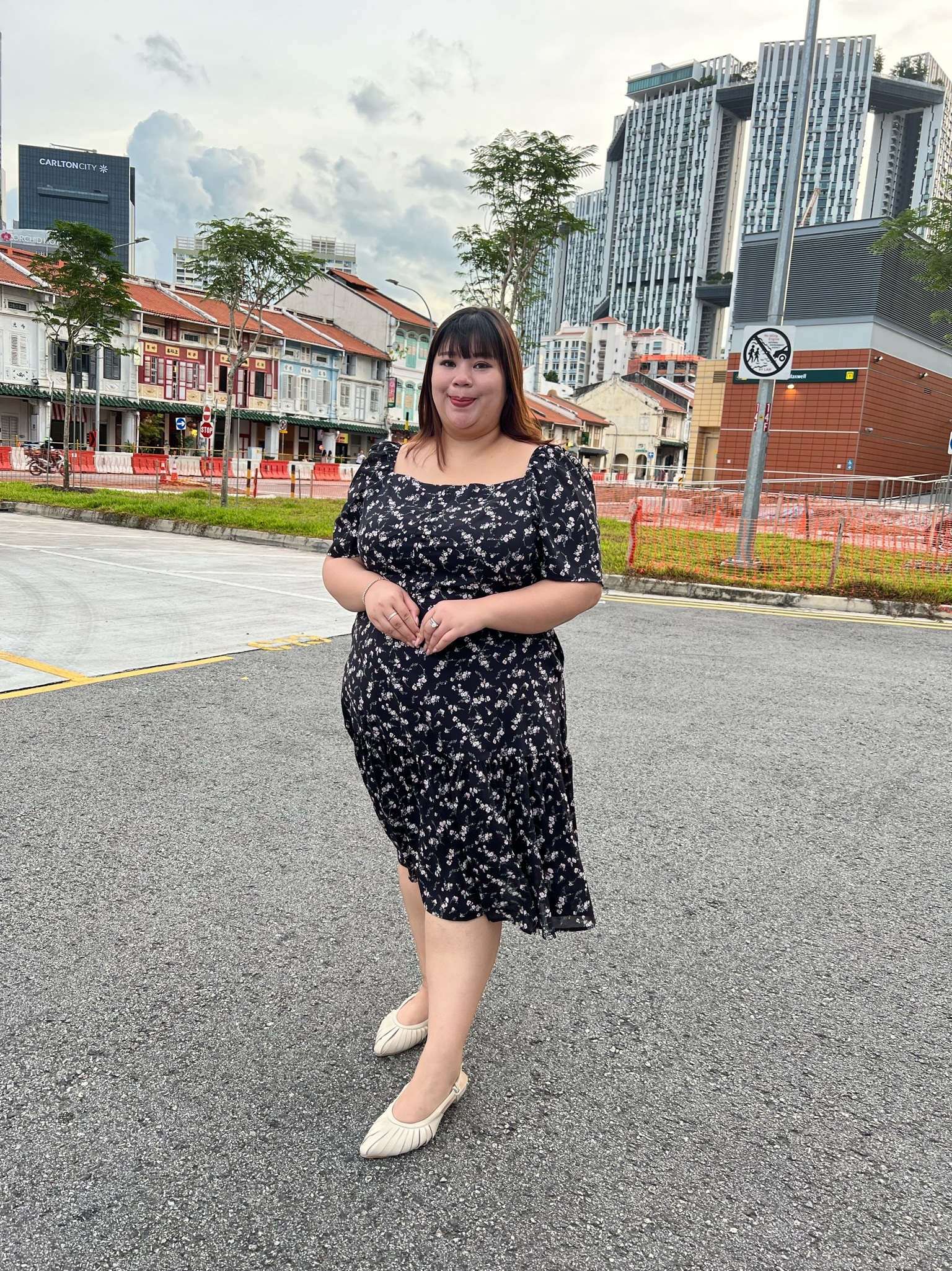 Love+ Georginia Black Floral Dress | Plus Size Dress Singapore