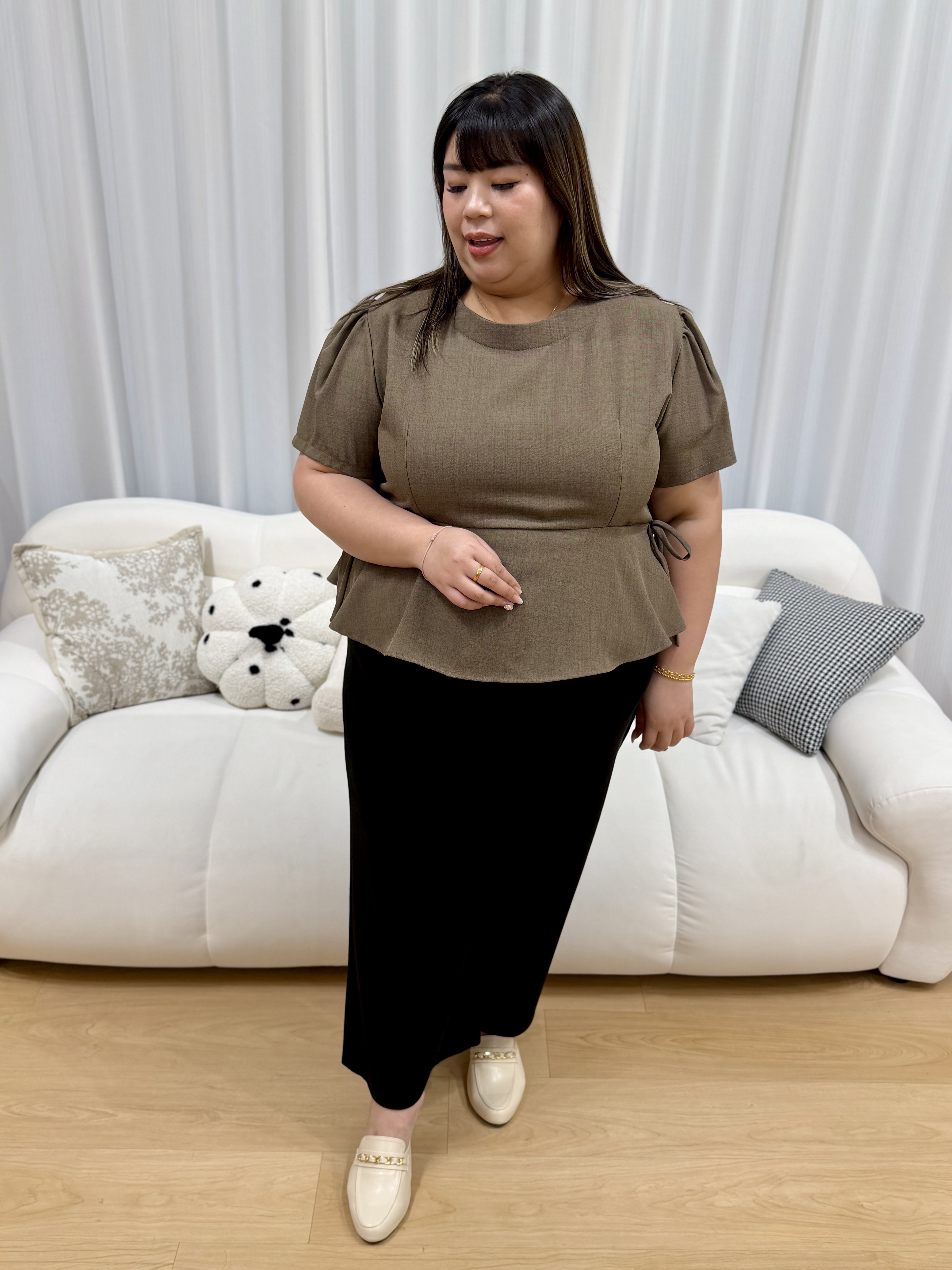 Missy Ribbon Work Top | Plus Size Top