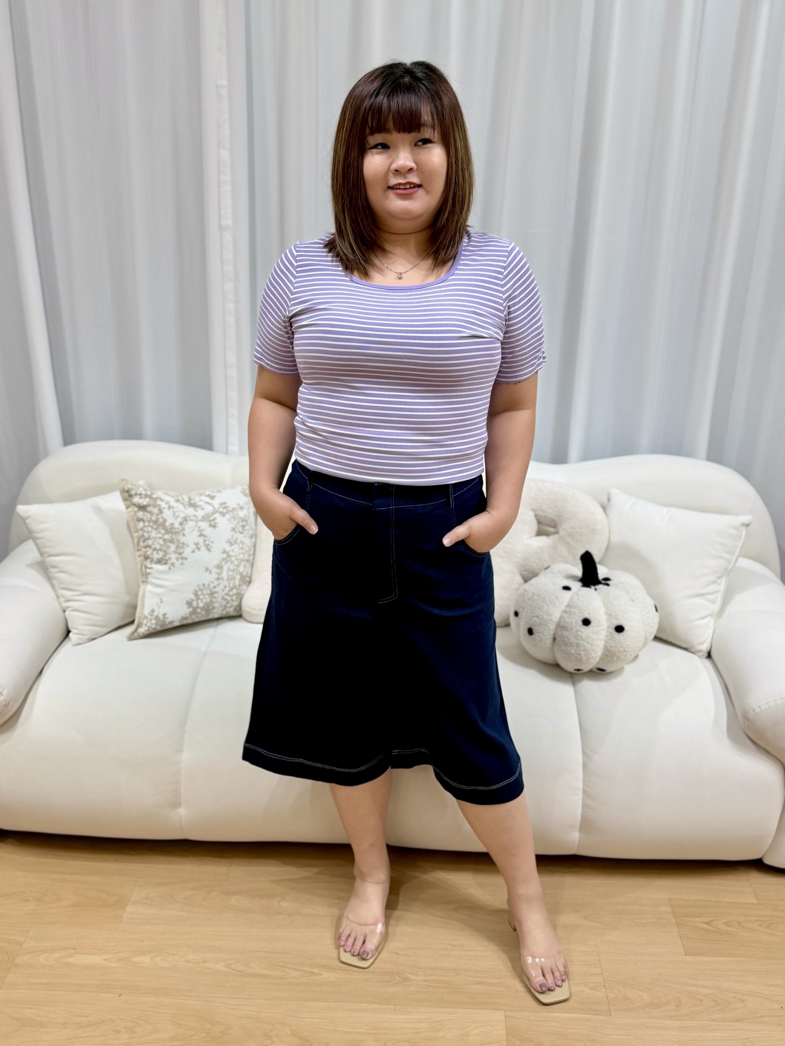 Hello Straight Cut Denim Culottes | Plus Size Culottes