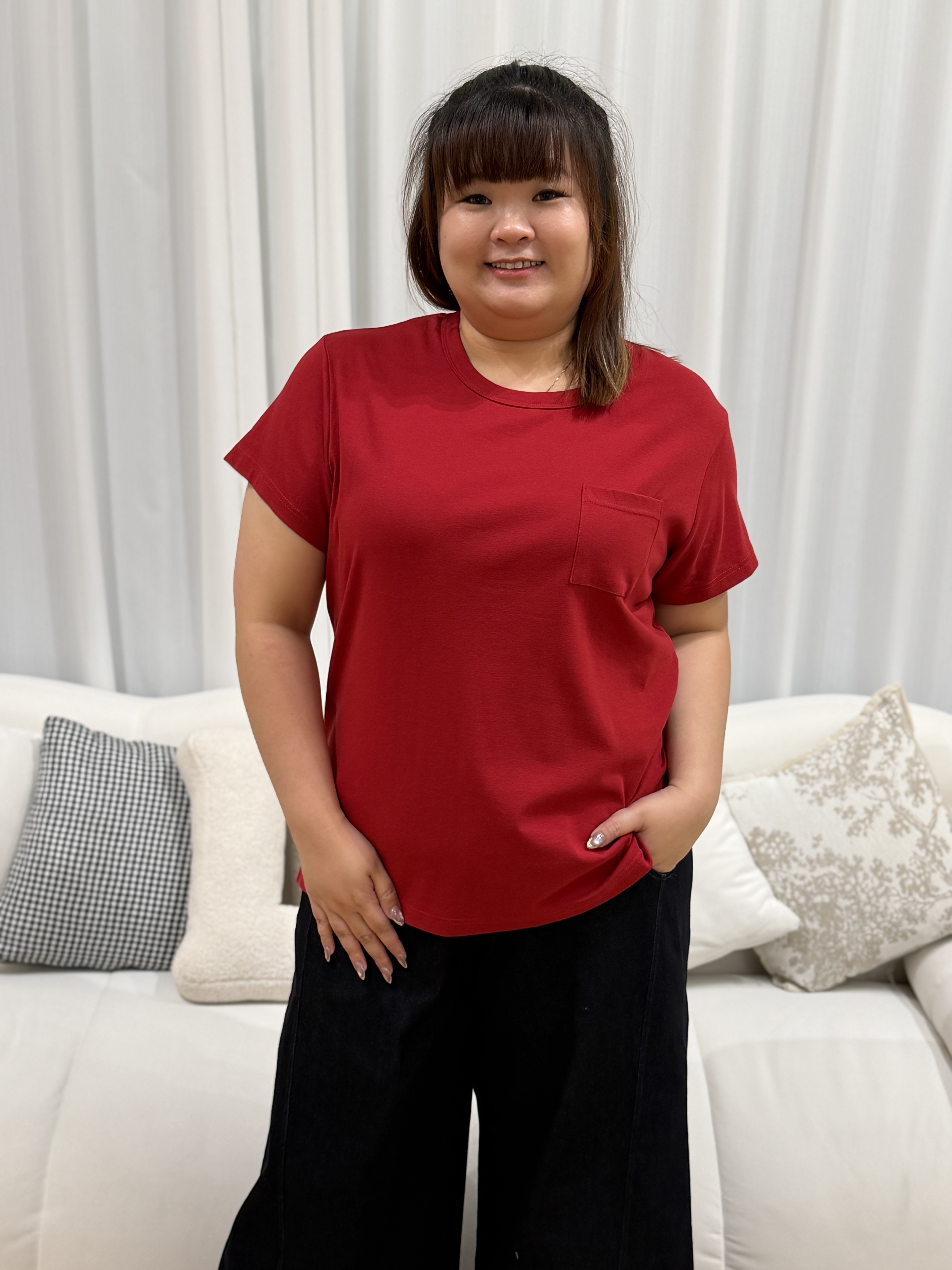 Love+ Basic Long Pocket T-Shirt | Plus Size Top