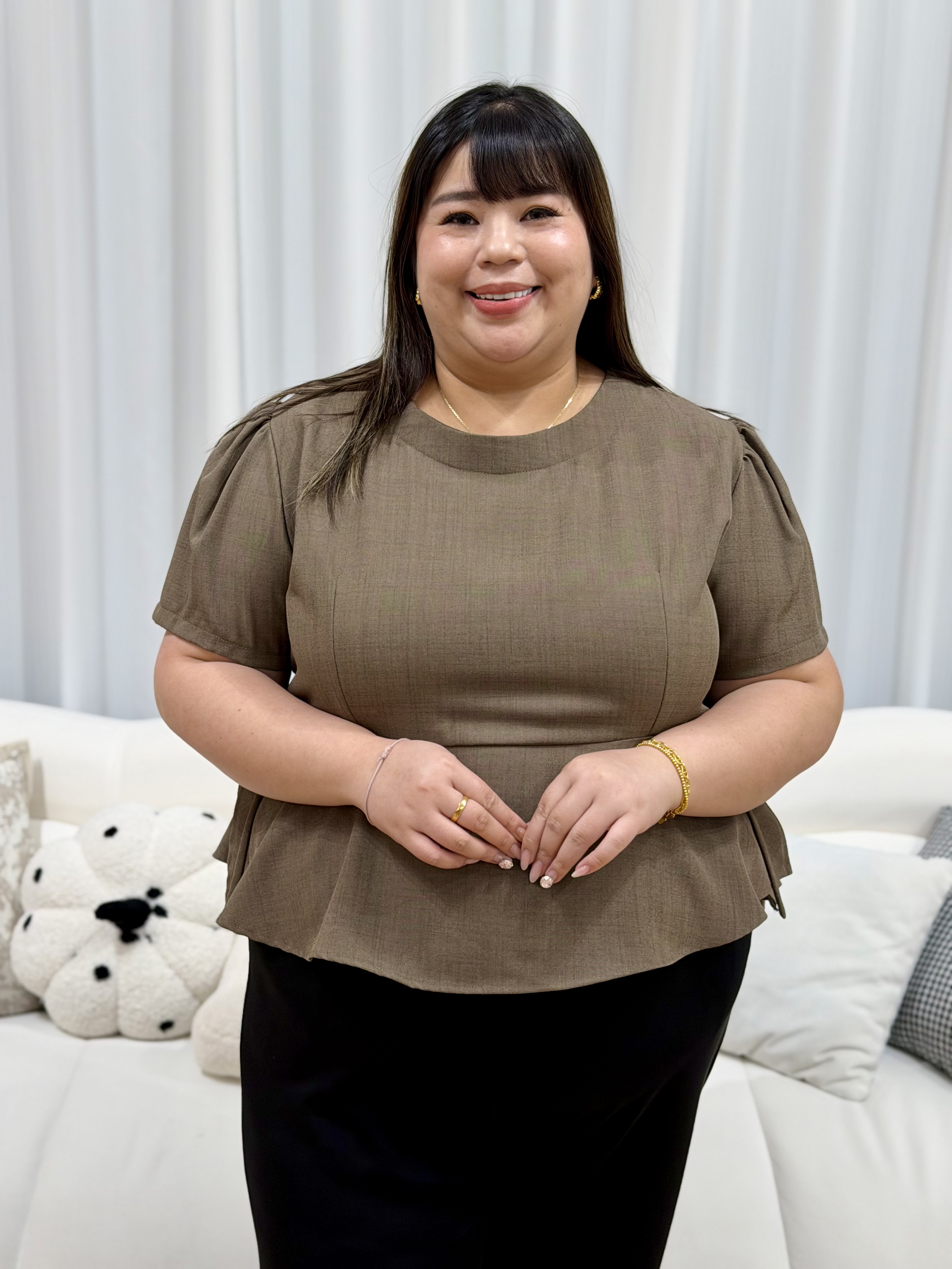 Missy Ribbon Work Top | Plus Size Top