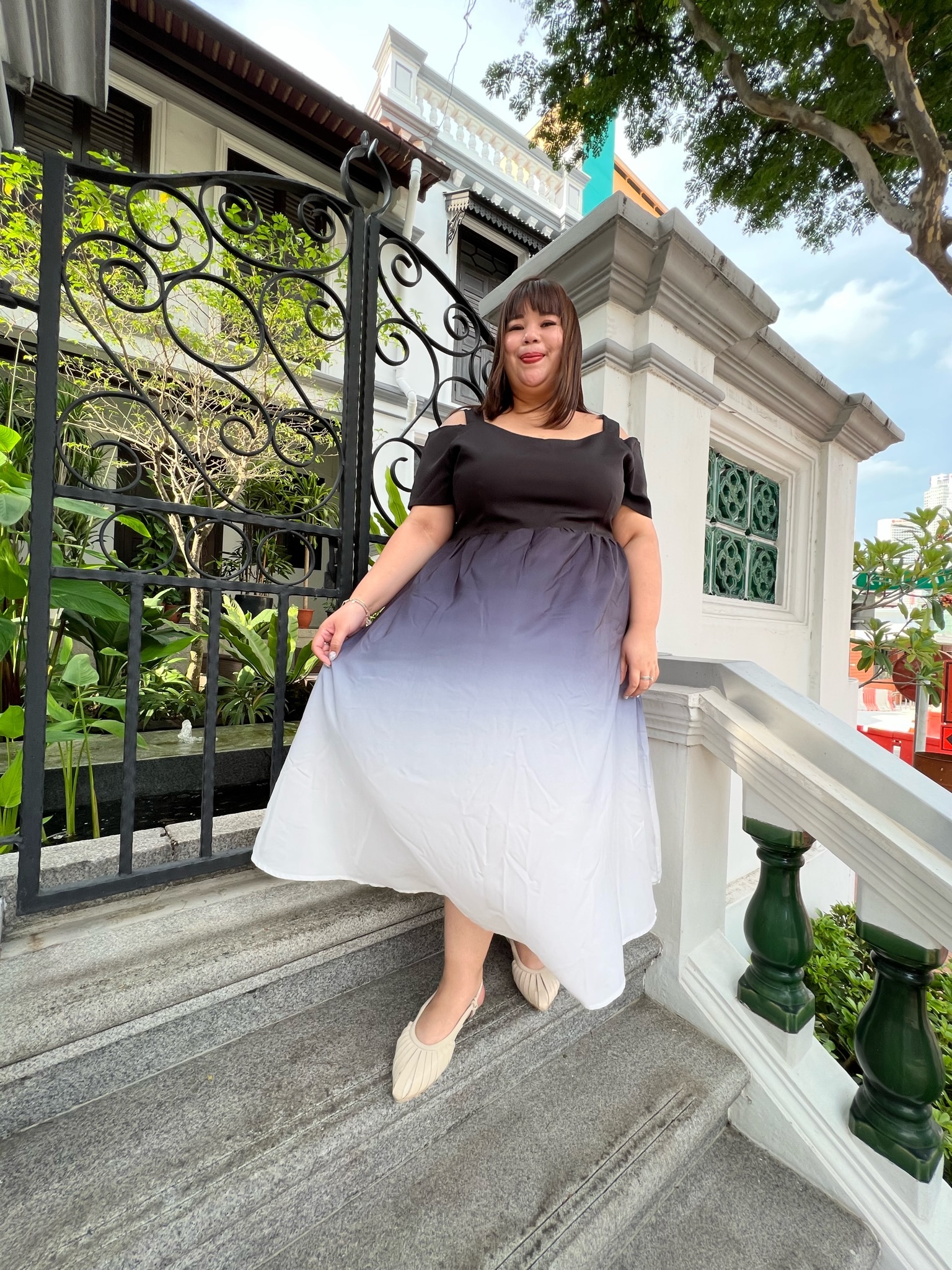 Love+ Enchanty White Ombre Dress | Plus Size Dress Singapore