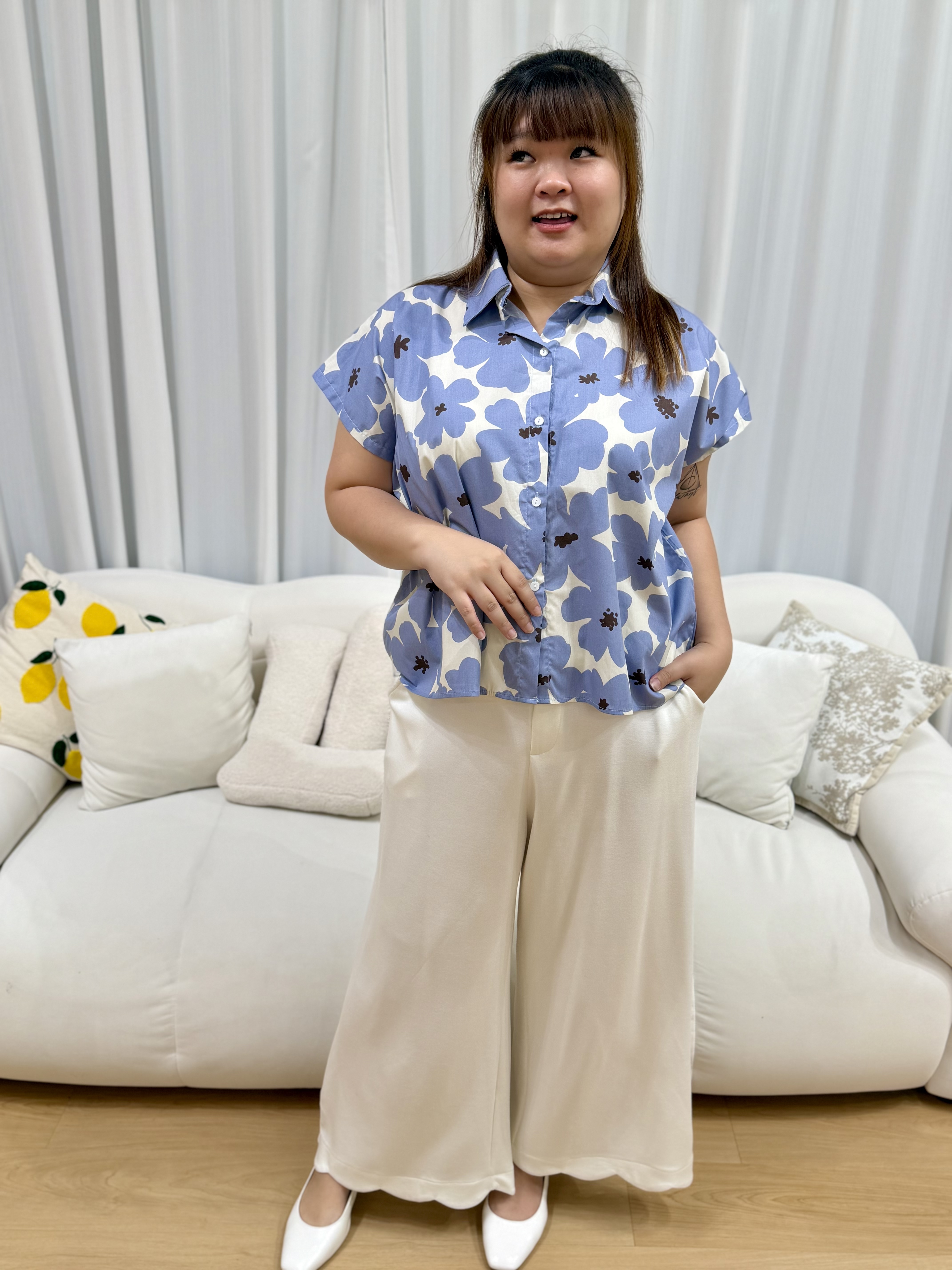 Tansy Linen Button Shirt Top | Plus Size Top
