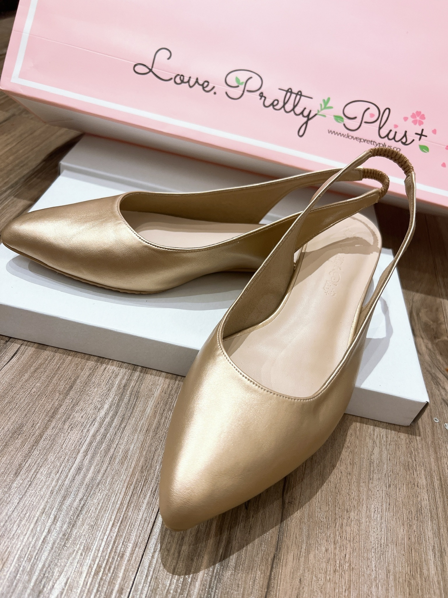 Love+ Zola Gold Sling Back Shoes | LPP06 |2 Colors