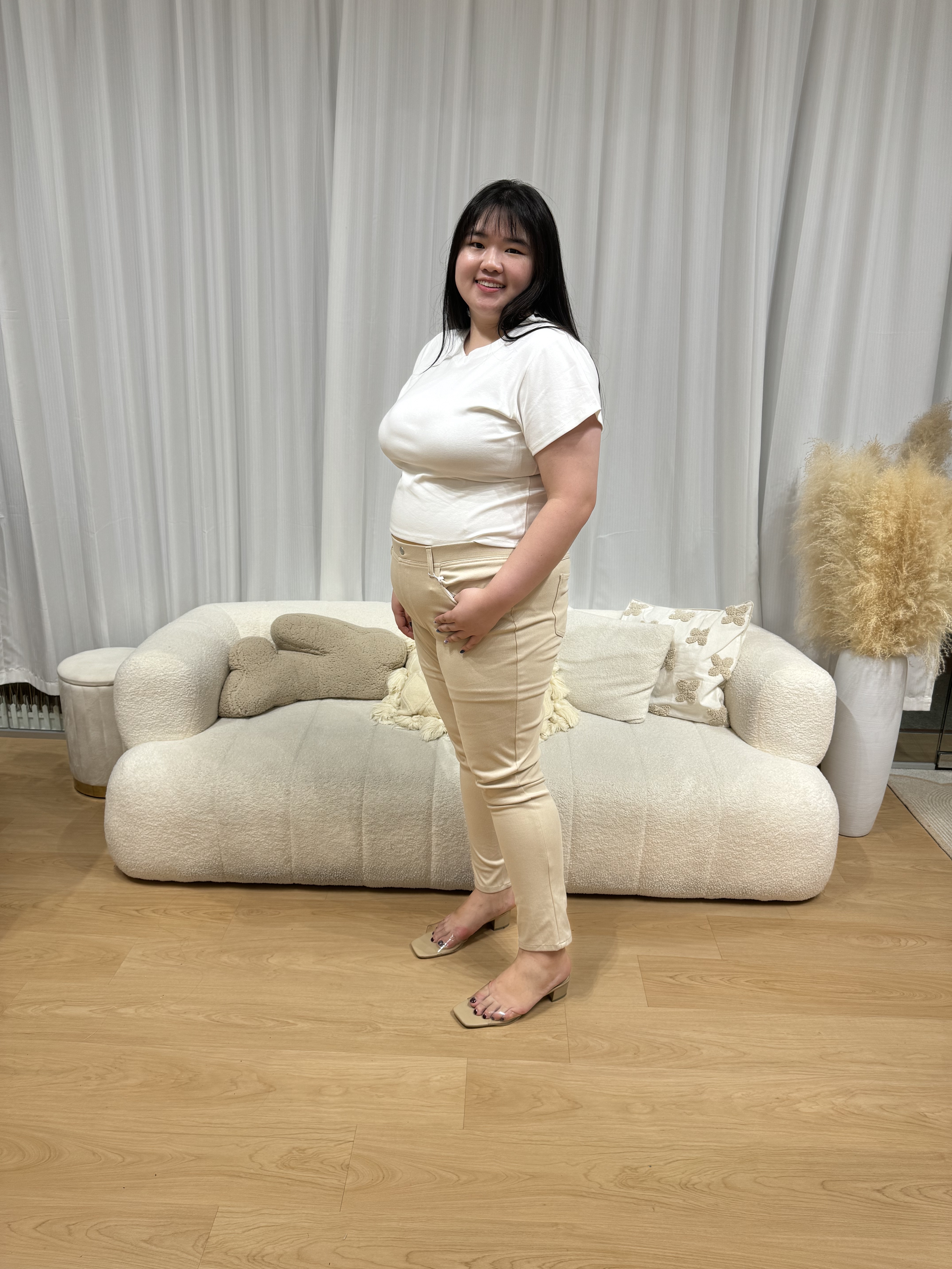 Love+ Beige Contour Slimming Jegging | Plus Size Jeggings