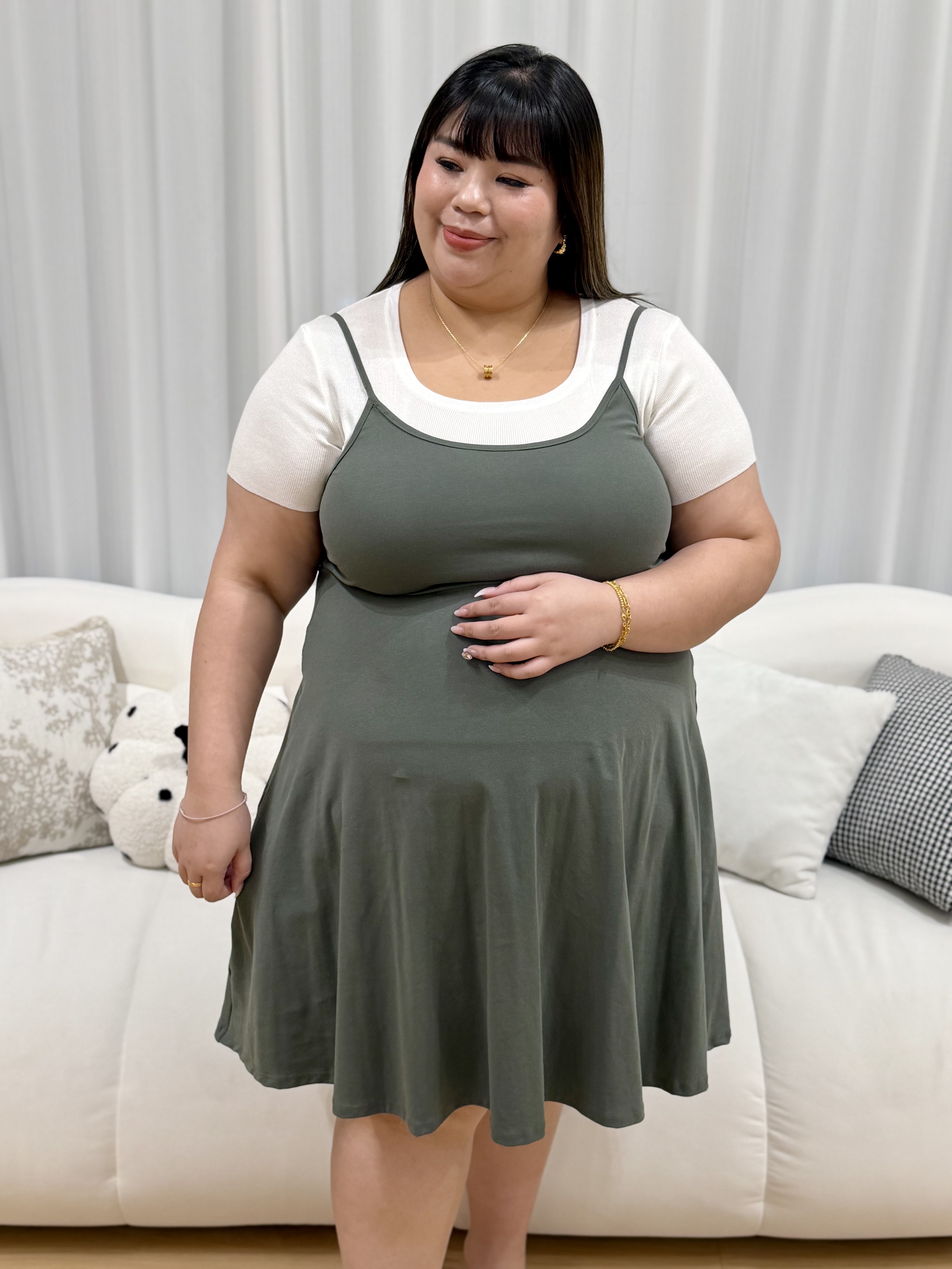 Rouyana Spaghetti Premium Cotton Dress | Plus Size Dress
