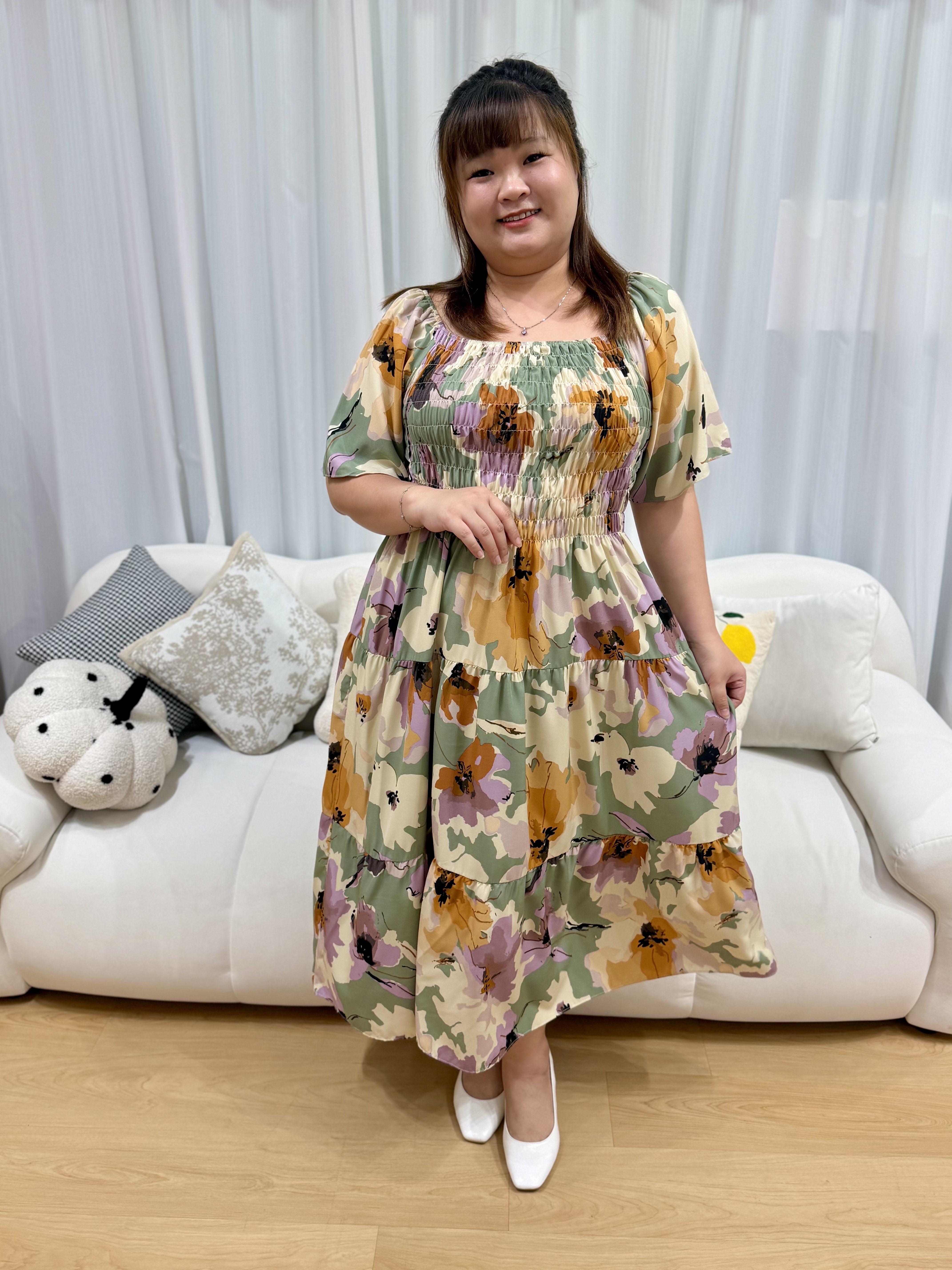Love+ Camolia Abstract Smock Maxi Dress | Plus Size Dress