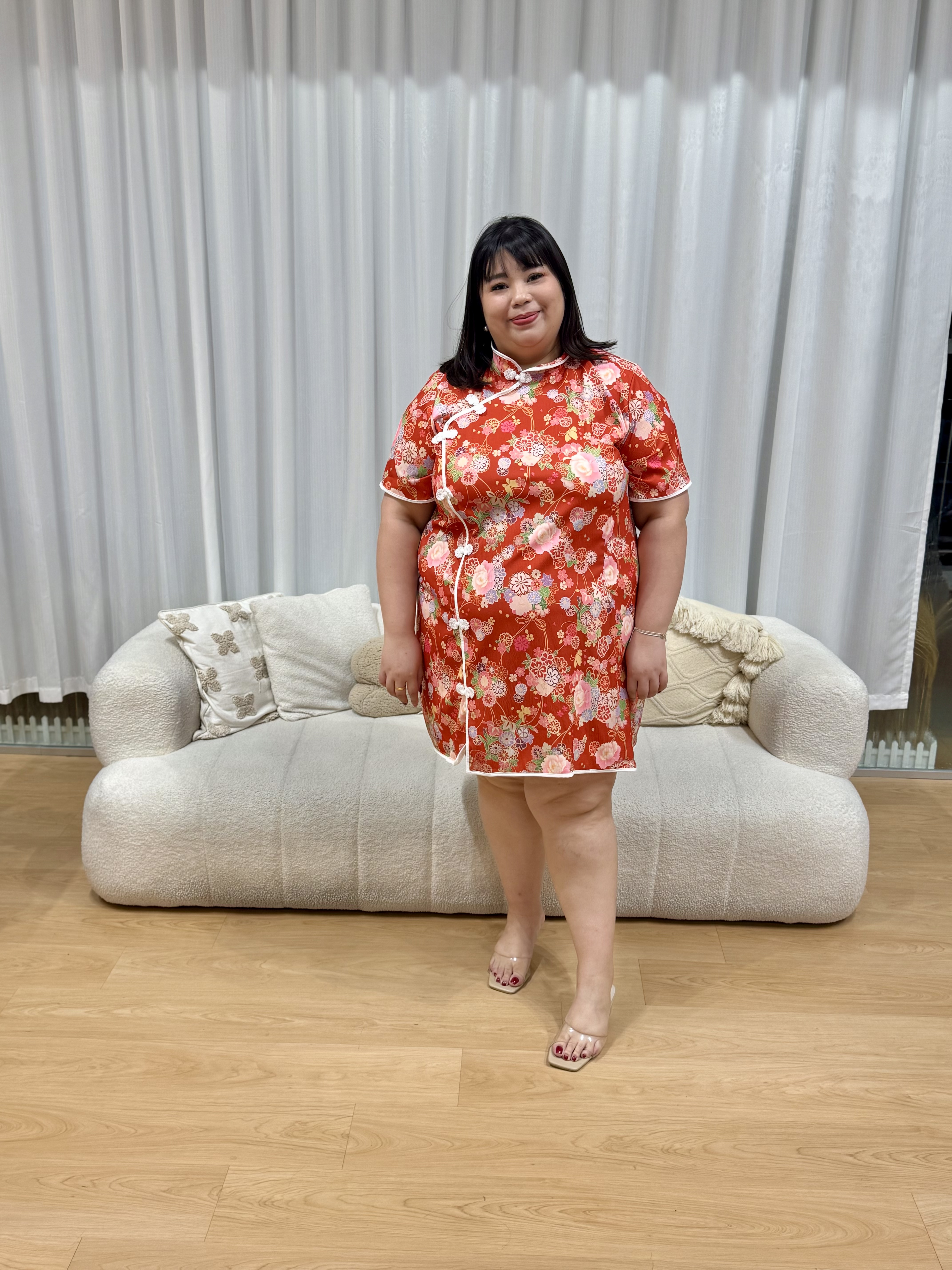 Kimono Floral Qipao Dress | Plus Size Dress