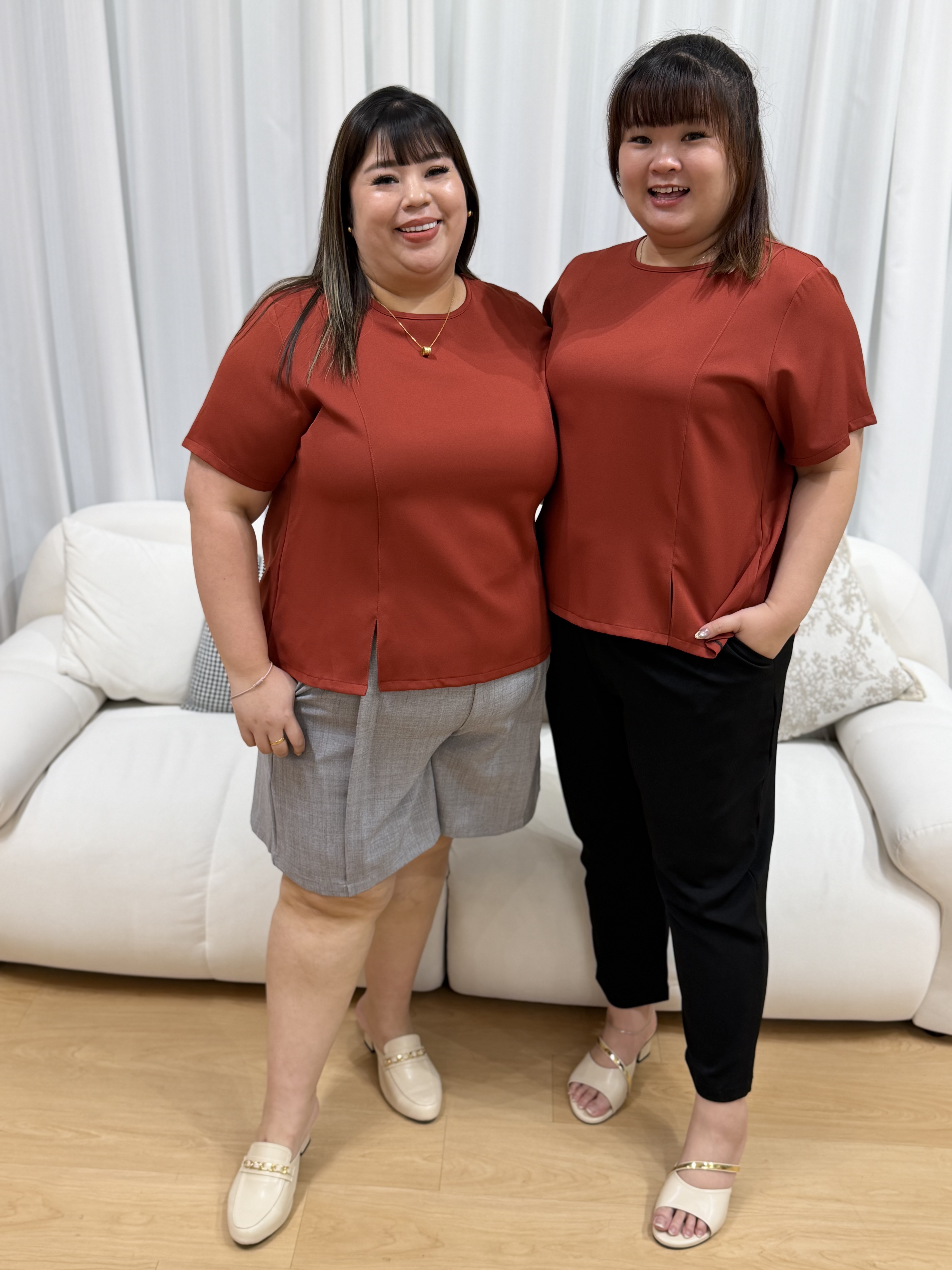 Love+ Poly Parellel Slit Top | Plus Size Top