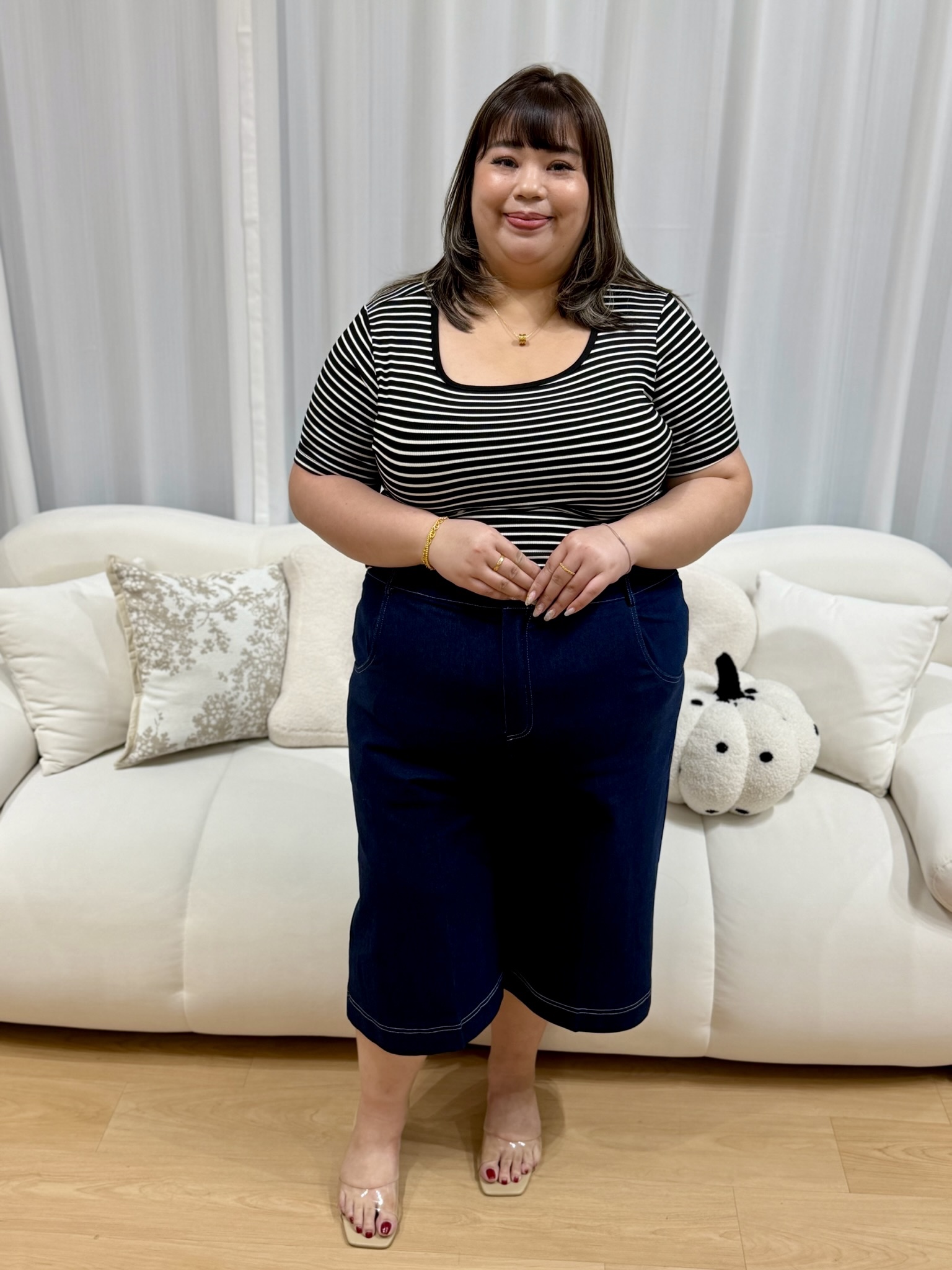 Hello Straight Cut Denim Culottes | Plus Size Culottes