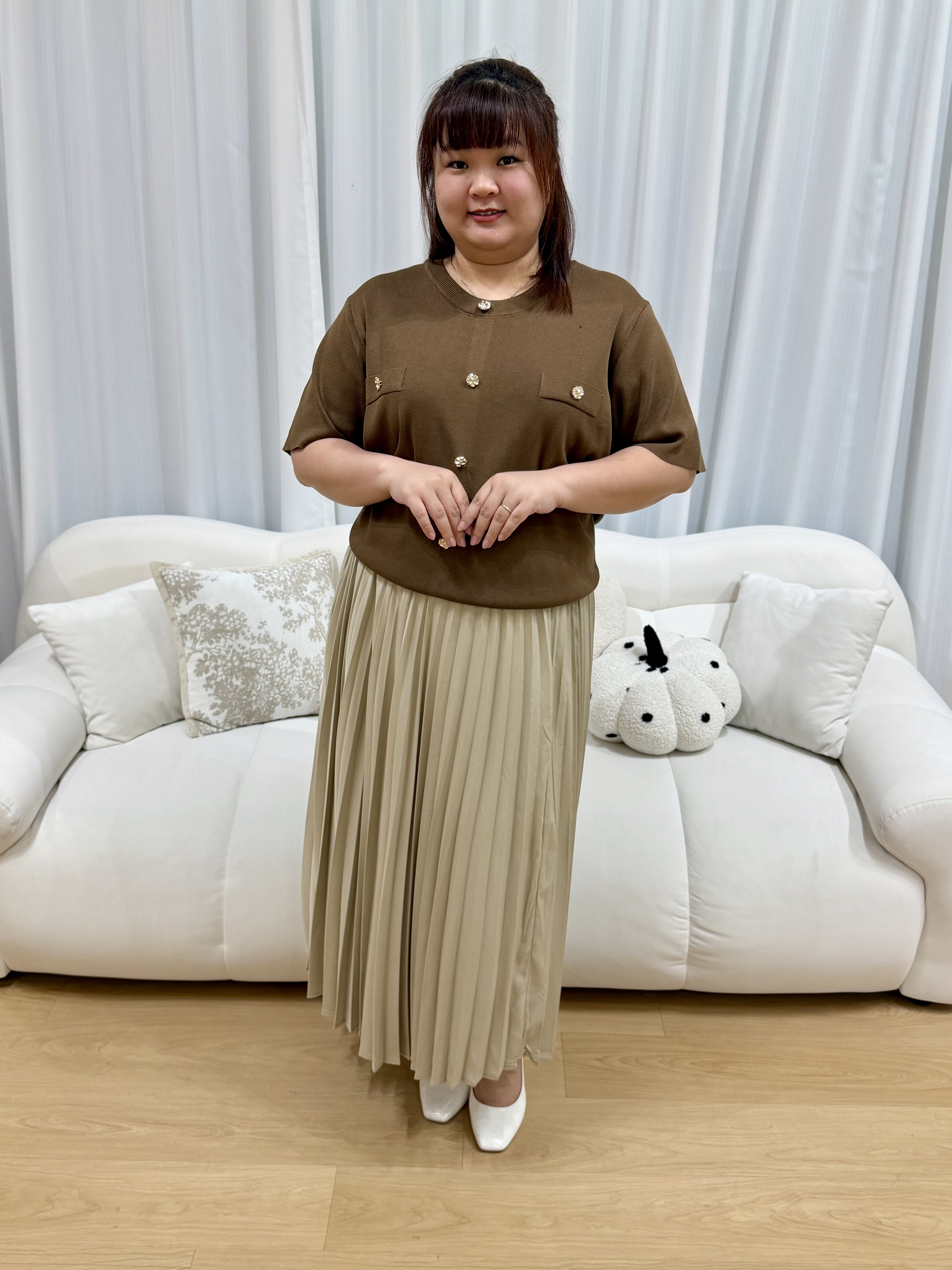 Golden Pebble Knitted Top | Plus Size Top