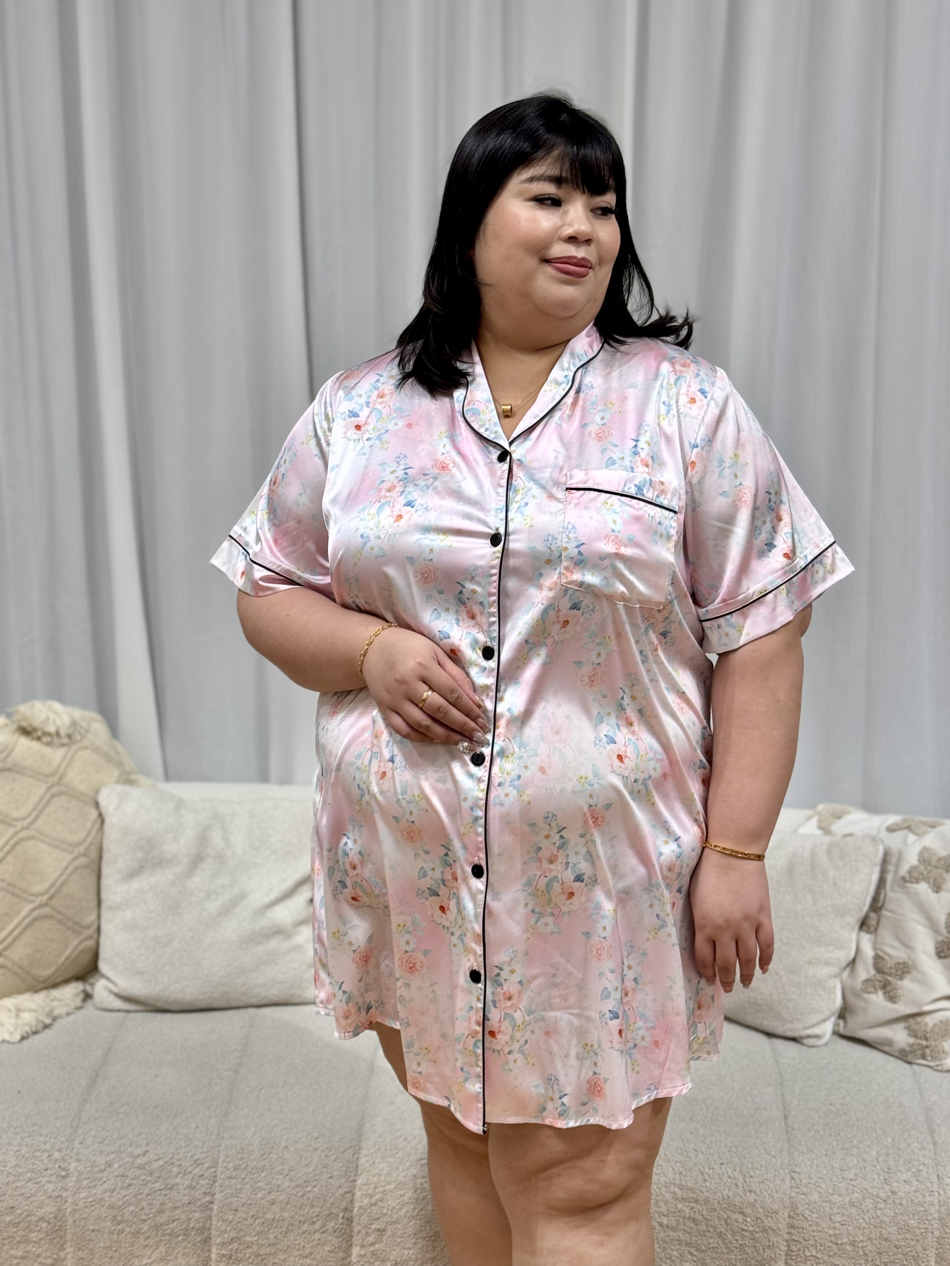 Blossom Premium Satin Silk  PJ | Plus Size PJ Singapore