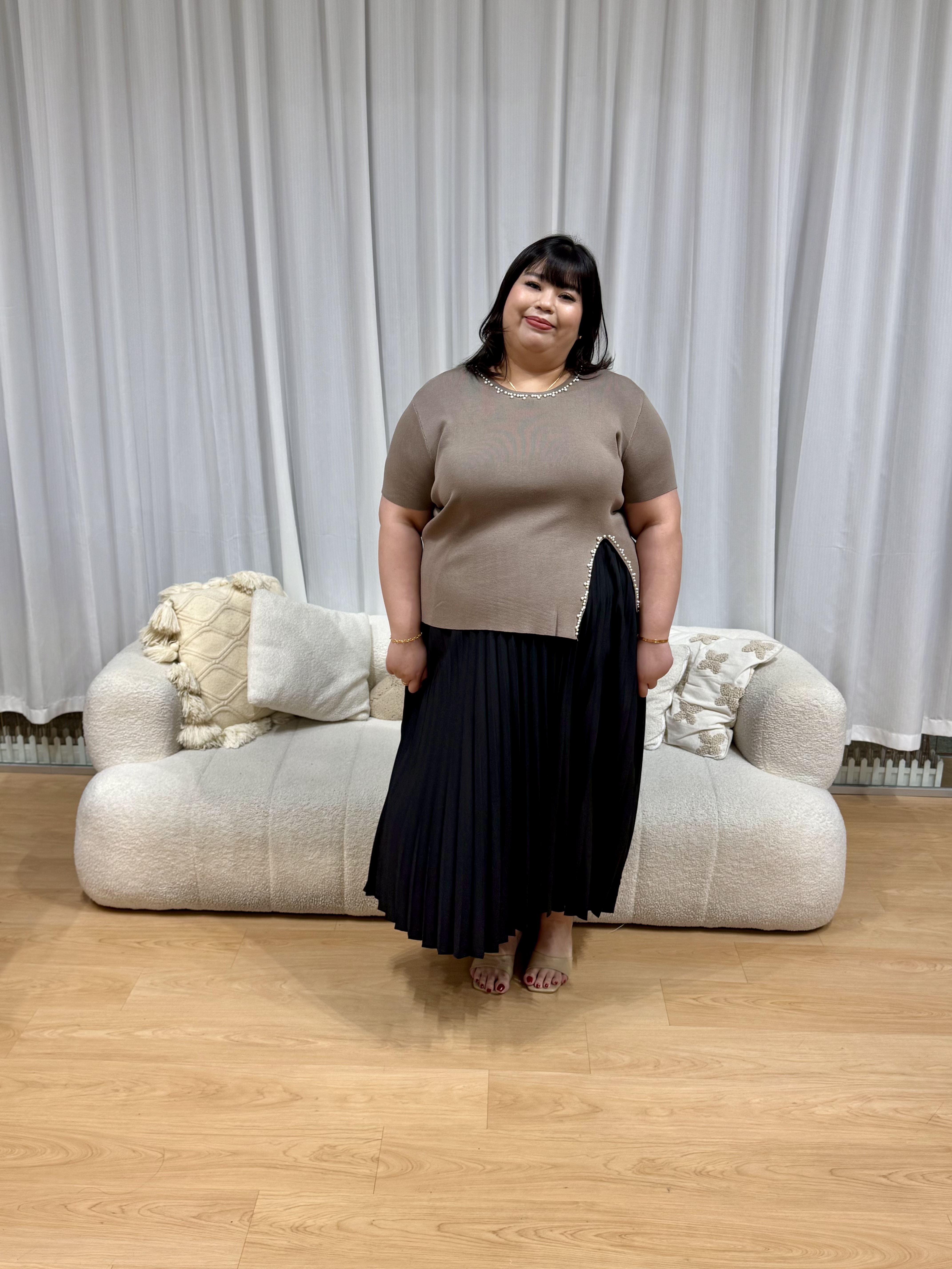 Charly Pearly Cha Knitted Top | Plus Size Top