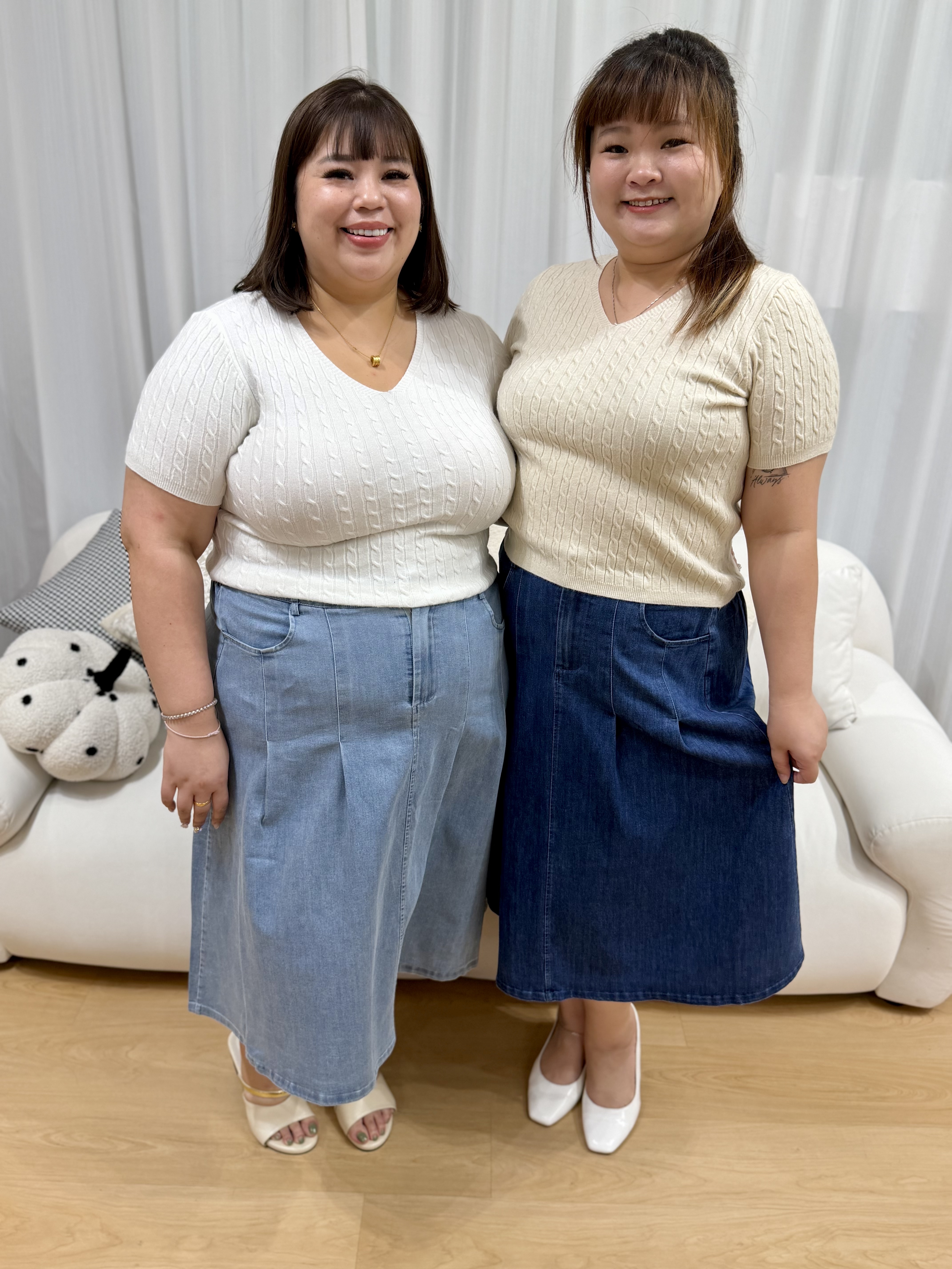 Love+ Mia Mirror-Slim Denim Skirt #1869 | Plus Size Skirt