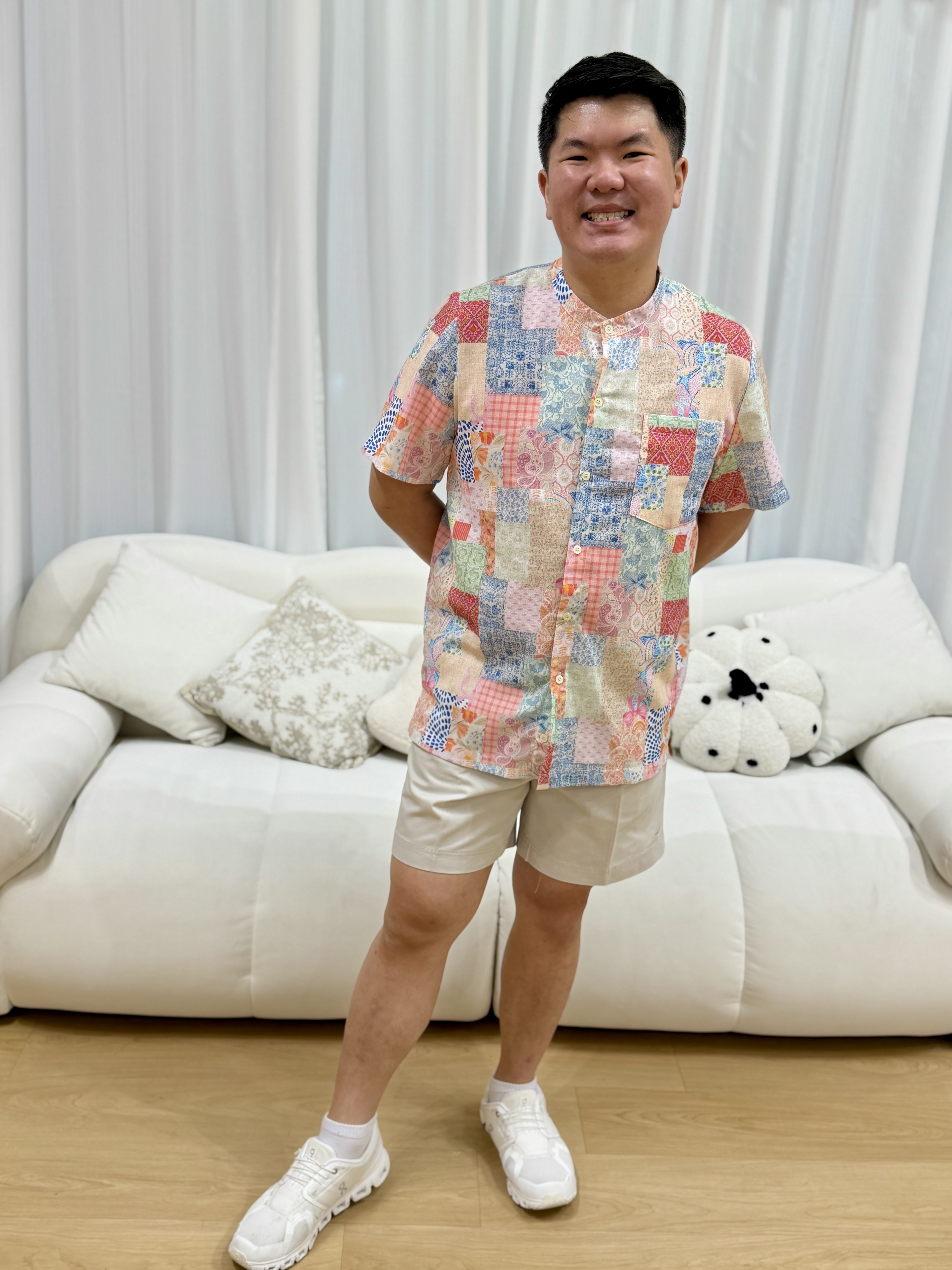 Love+ Mens Colette Familie Patch Tiles Shirt | Plus Size Shirt