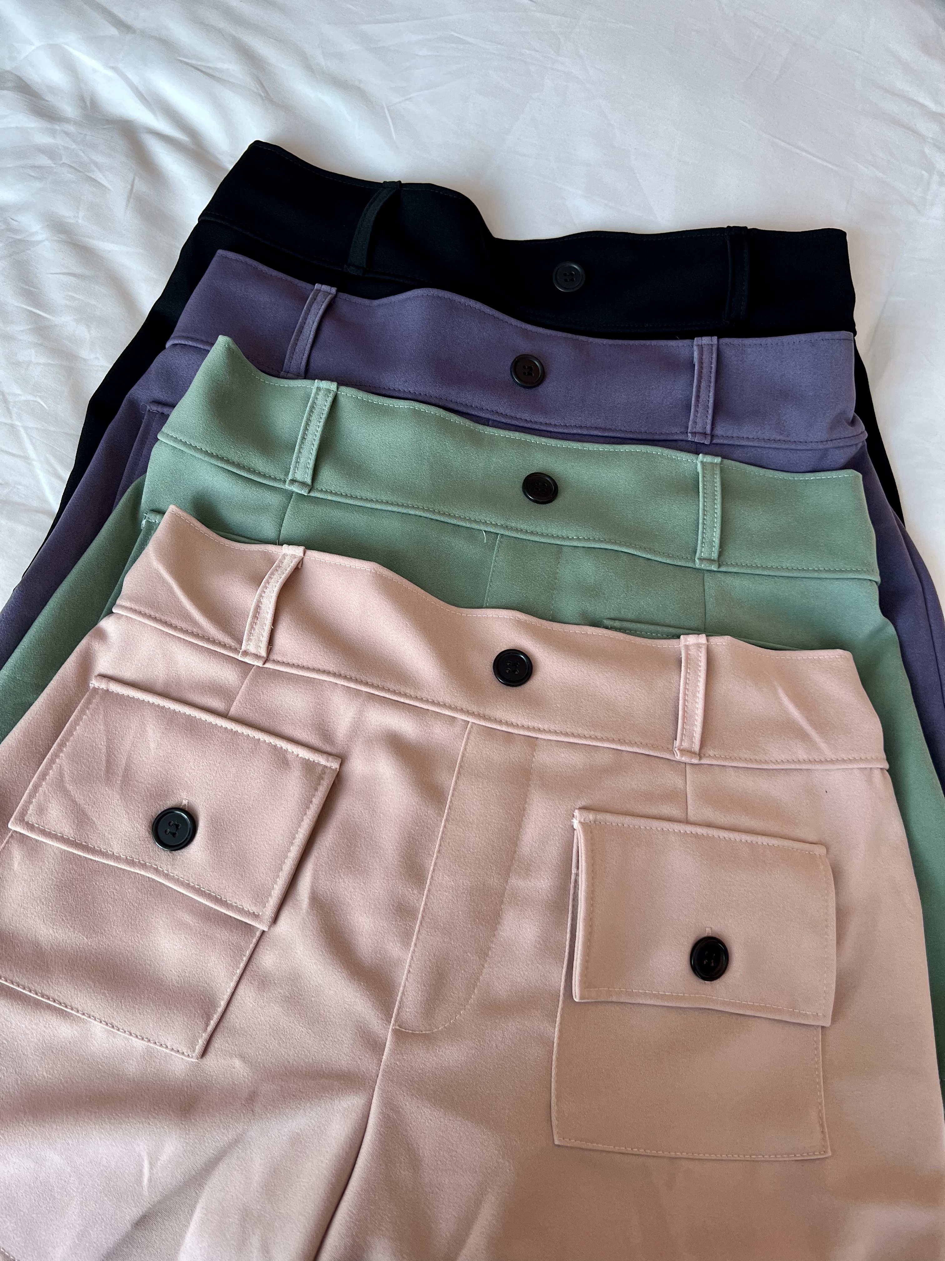 3 Button Pastel Shorts | Plus Size Shorts