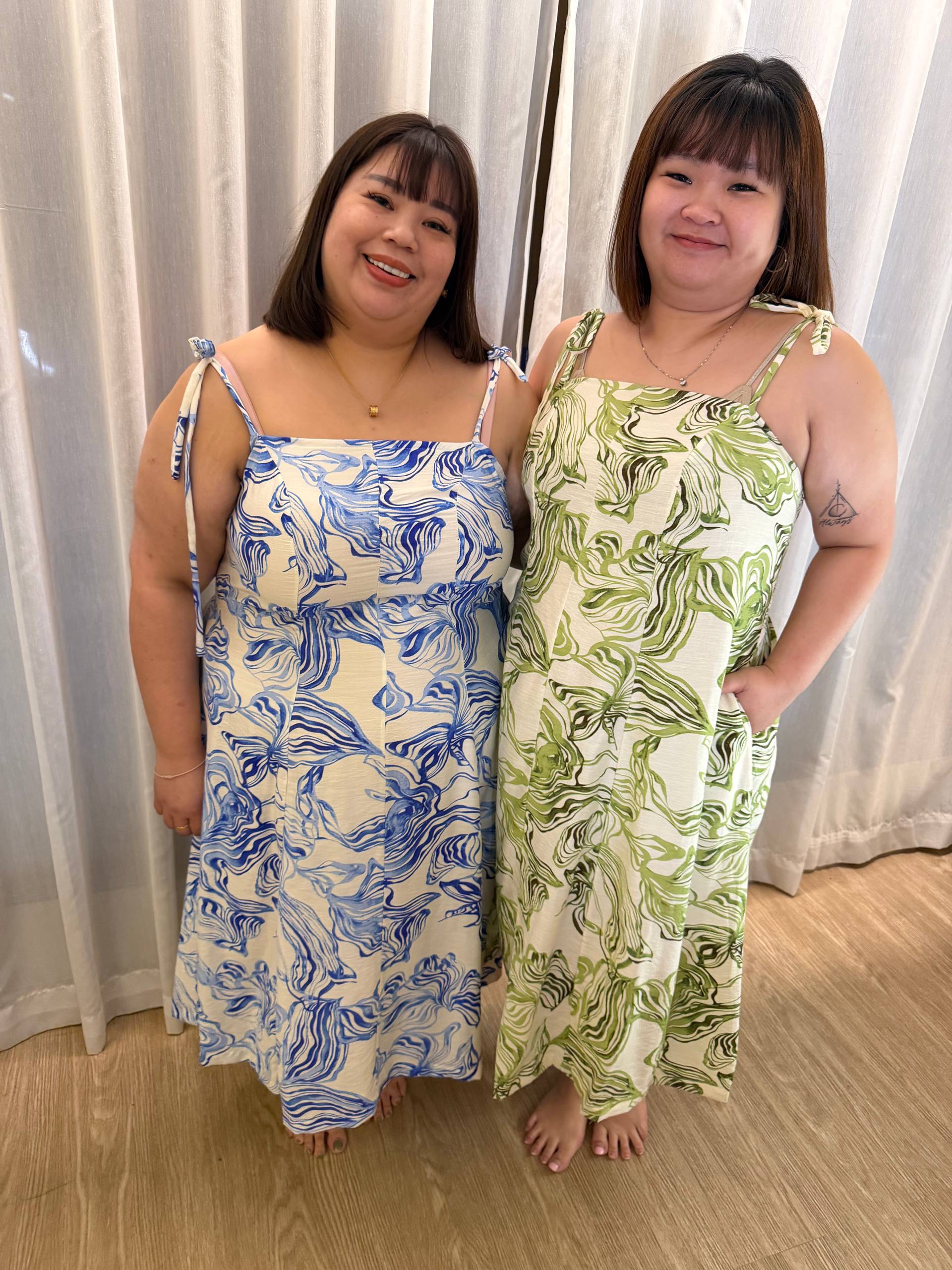 Premium Watercolor Palette Cotton Linen Dress | Plus Size Dress