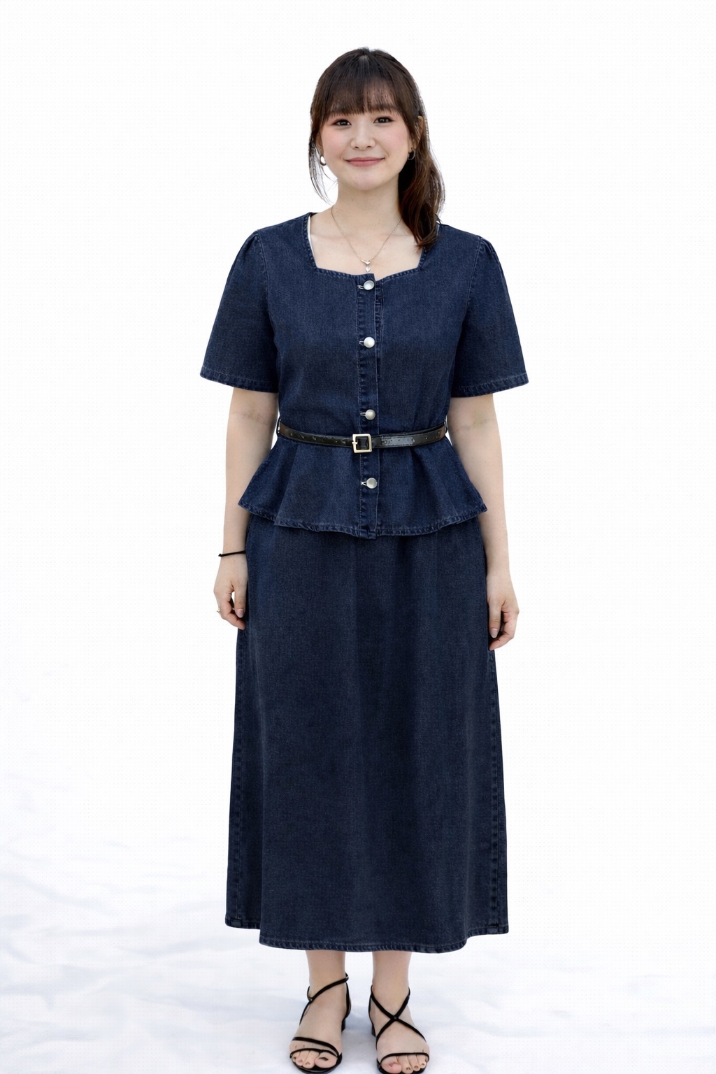 Missy Xuna Denim Pelplum Set | Plus Size Denim Set