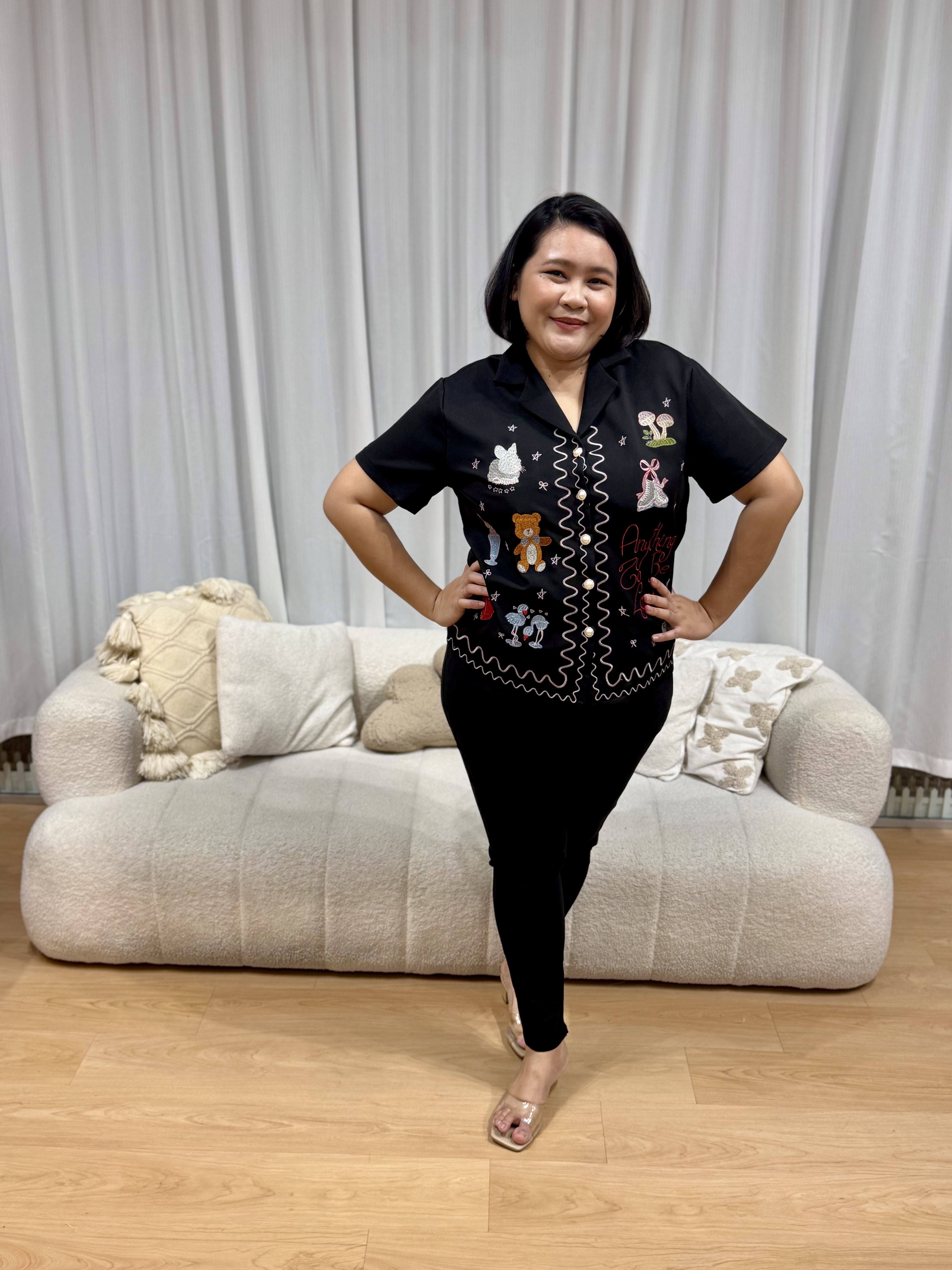 Yoana Cutie Cartoon  Blouse | Plus Size Blouse