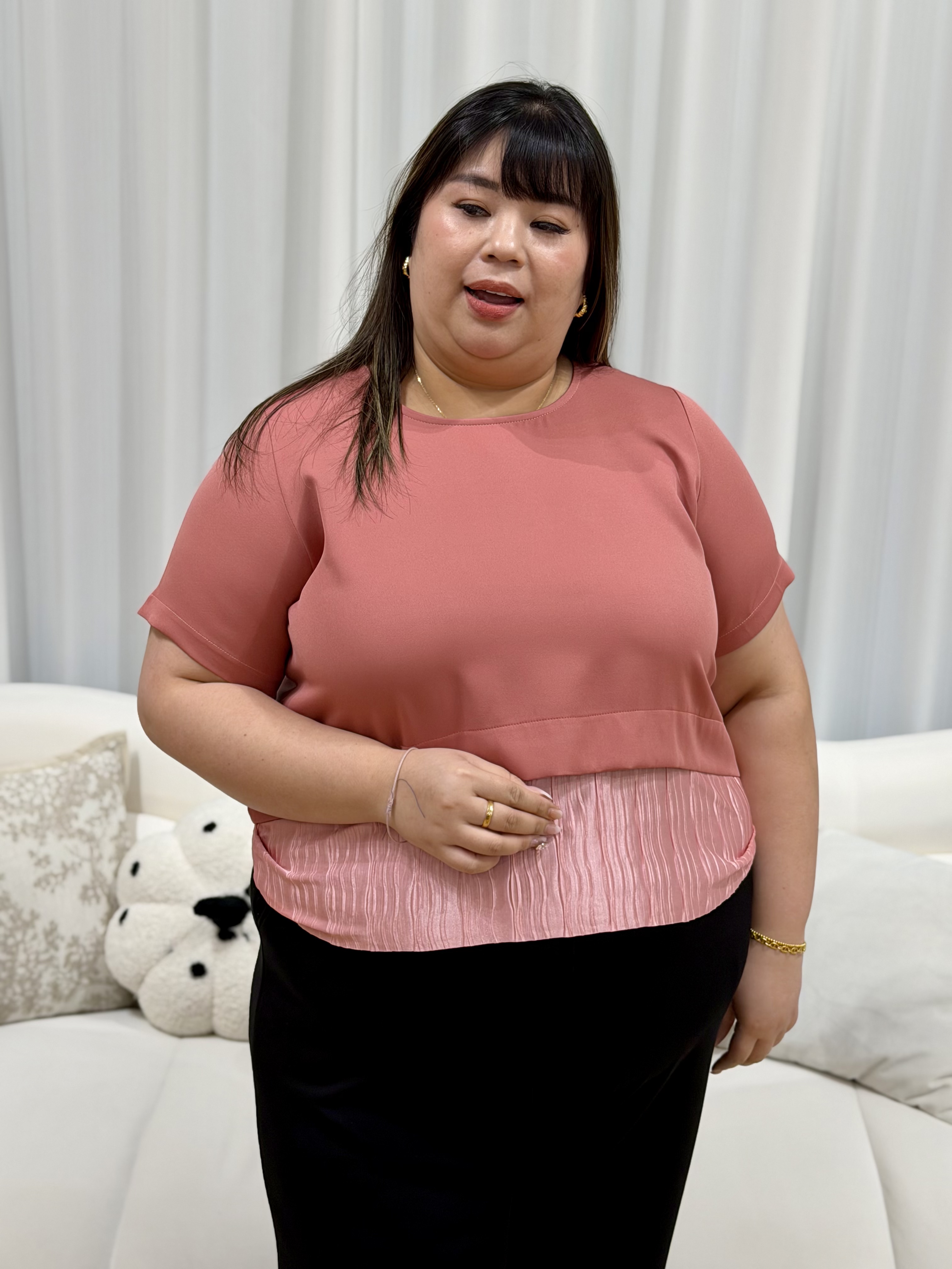 Jane Duo Tone Shimmery Work Top | Plus Size Top
