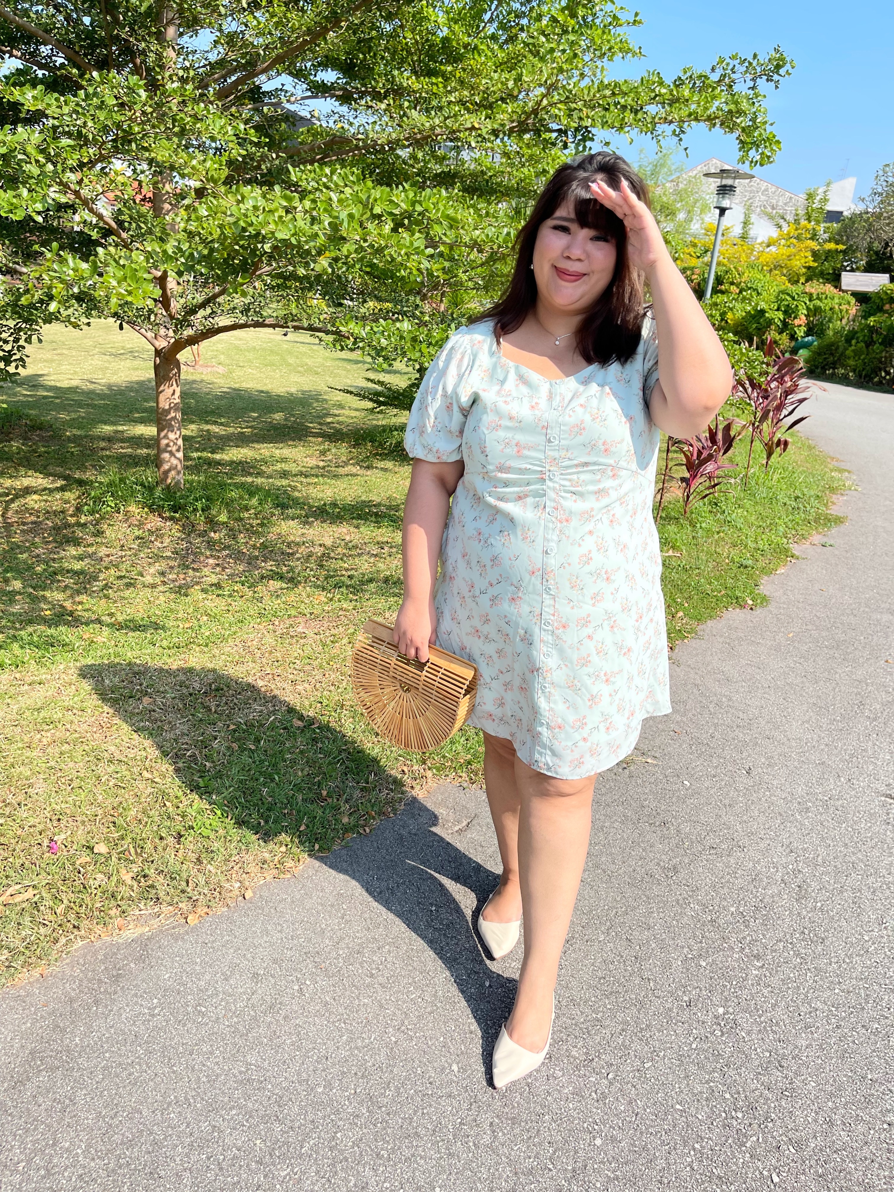Love+ Ayla Mint Floral Dress | Plus Size Dress Singapore
