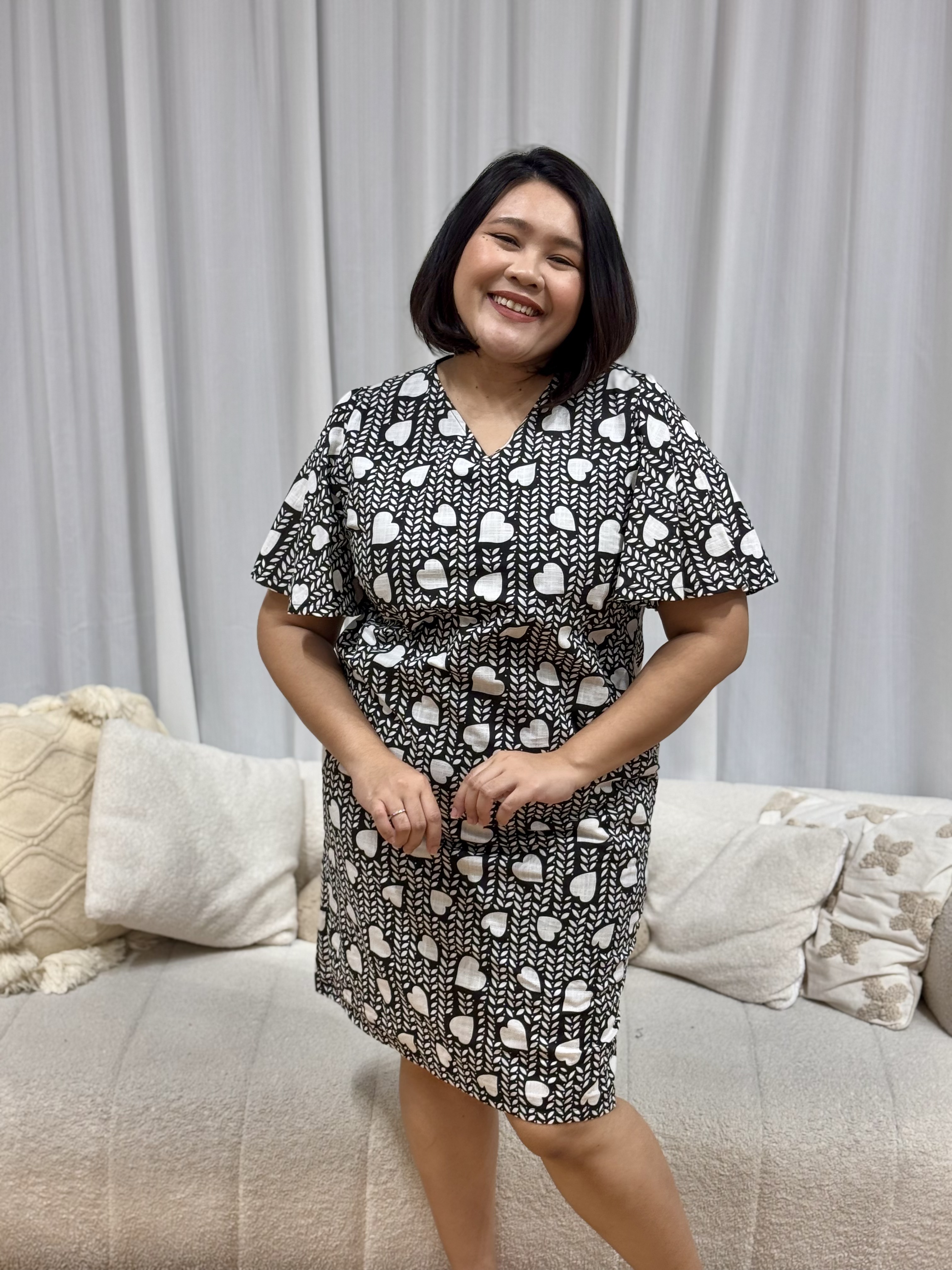 White Hearts Premium Dress | Plus Size Dress