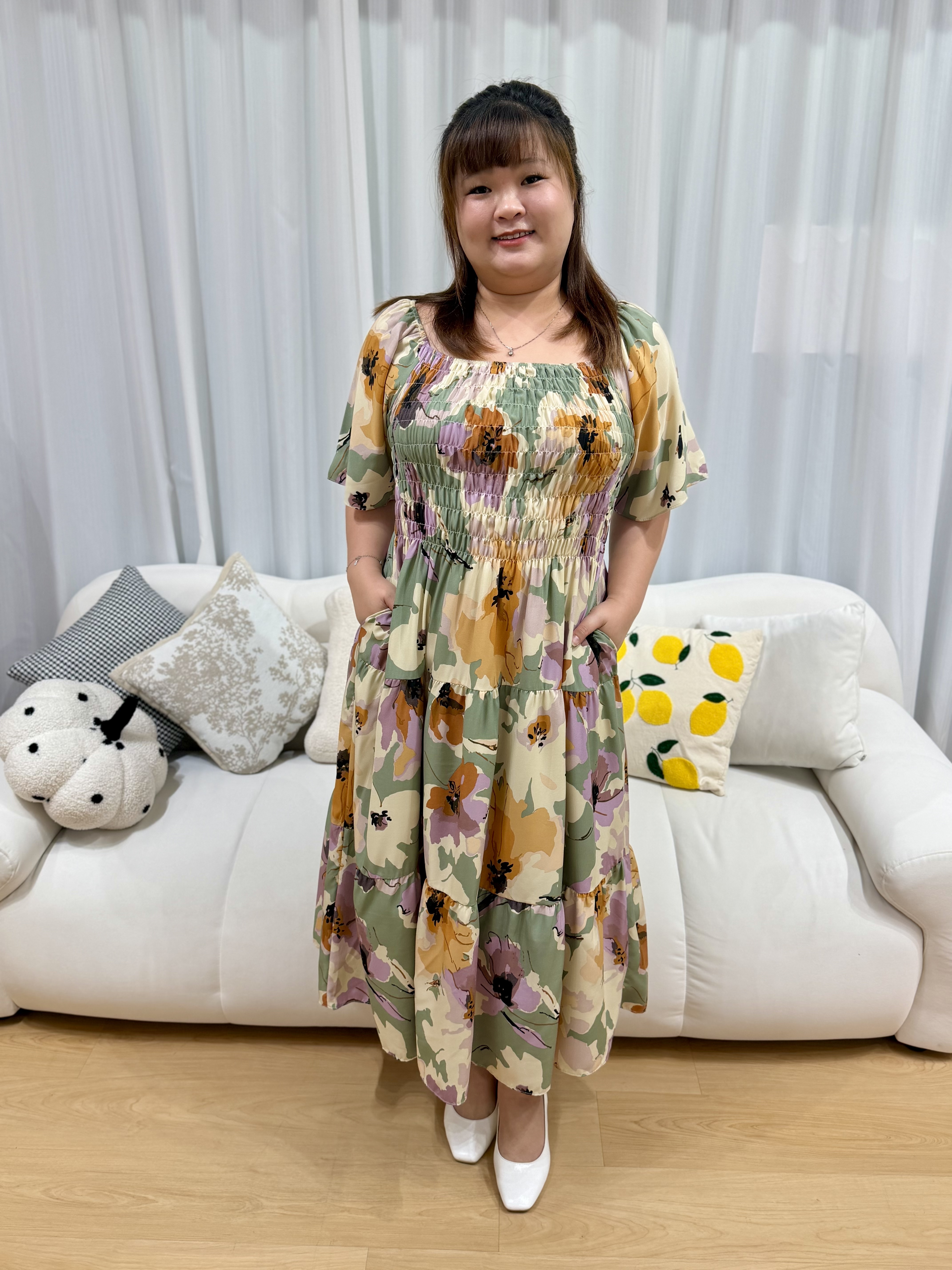 Love+ Camolia Abstract Smock Maxi Dress | Plus Size Dress