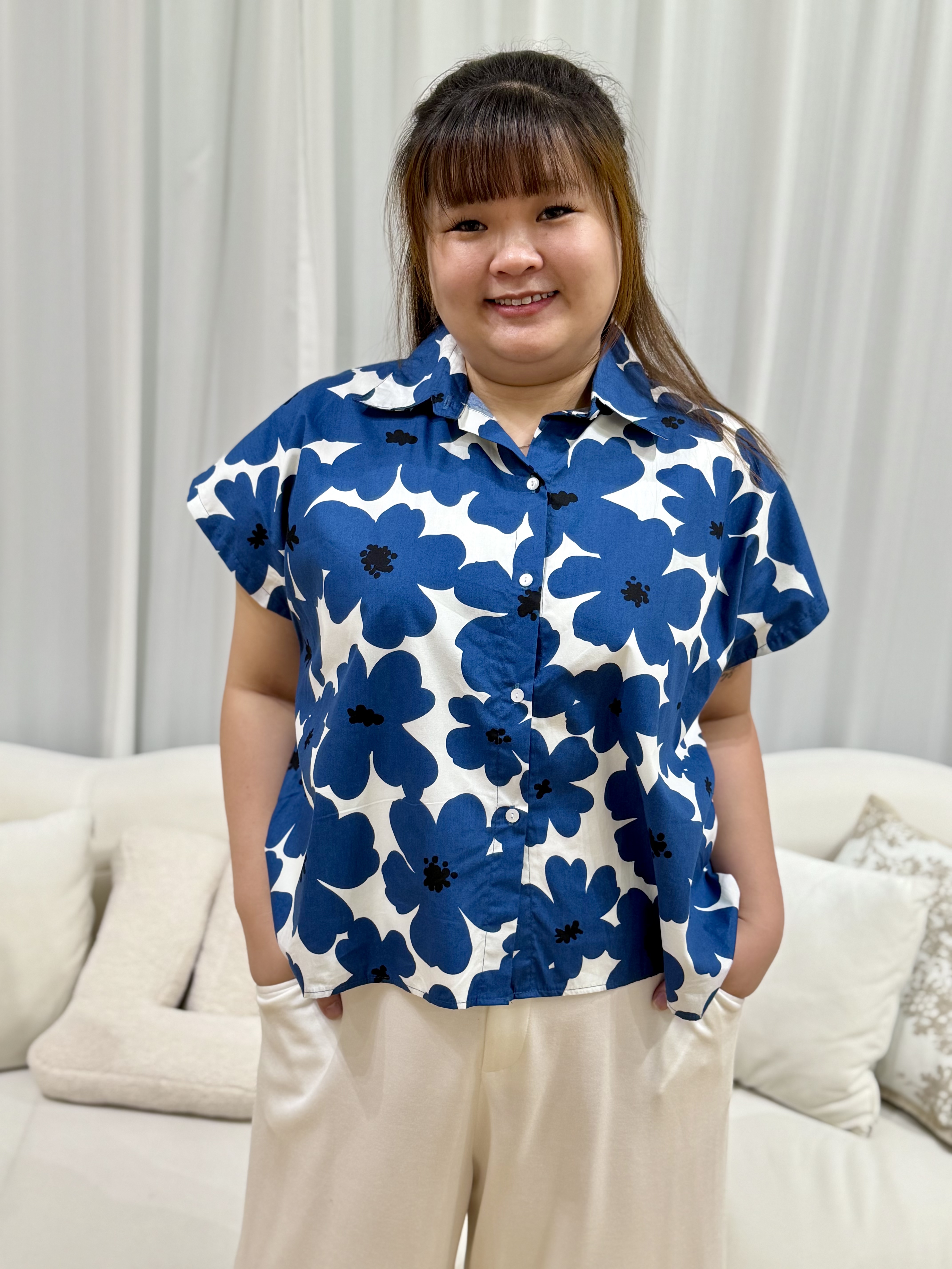 Tansy Linen Button Shirt Top | Plus Size Top