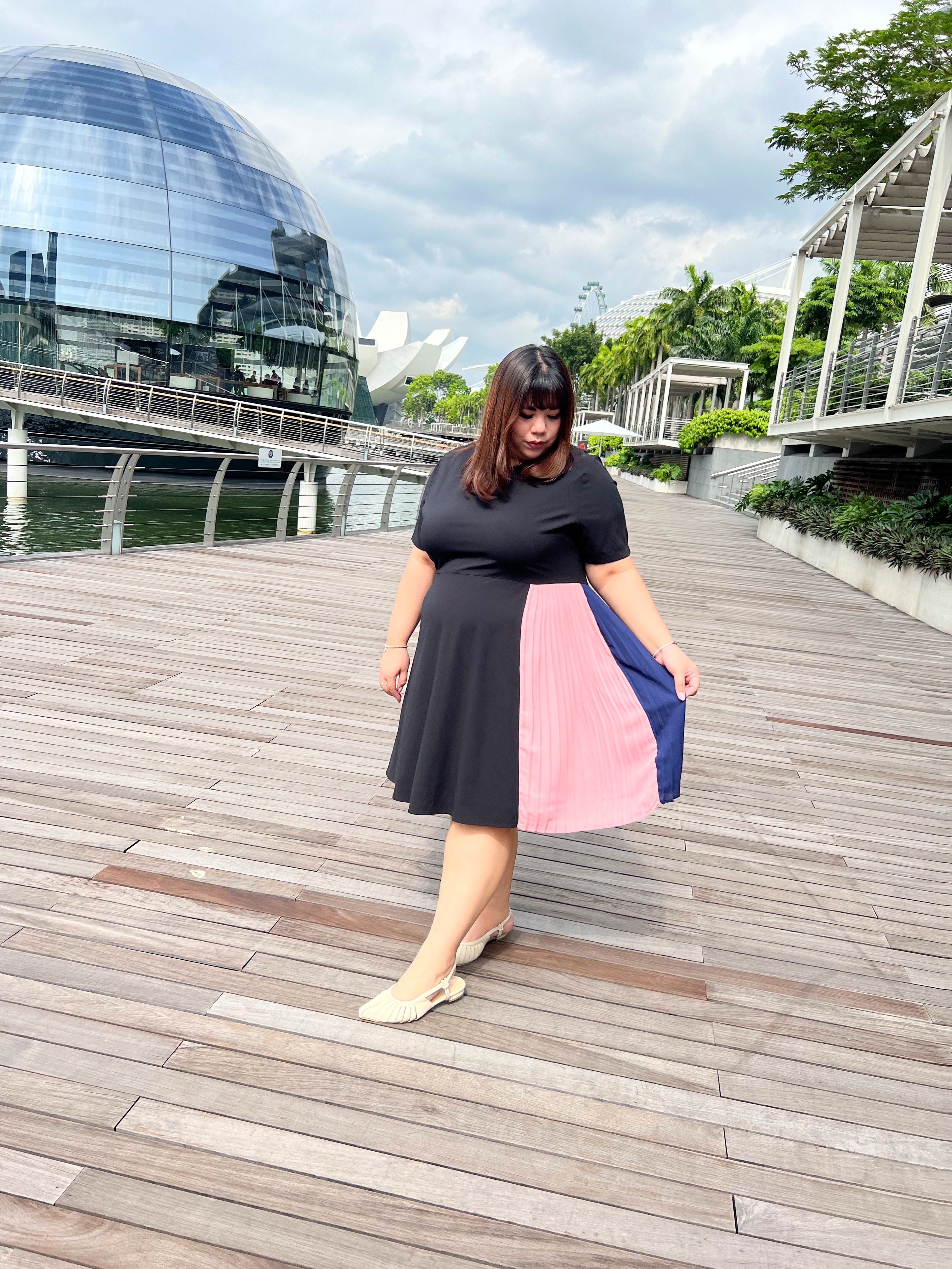 Love+ Black Laurel Pleats Dress | Plus Size Dress Singapore