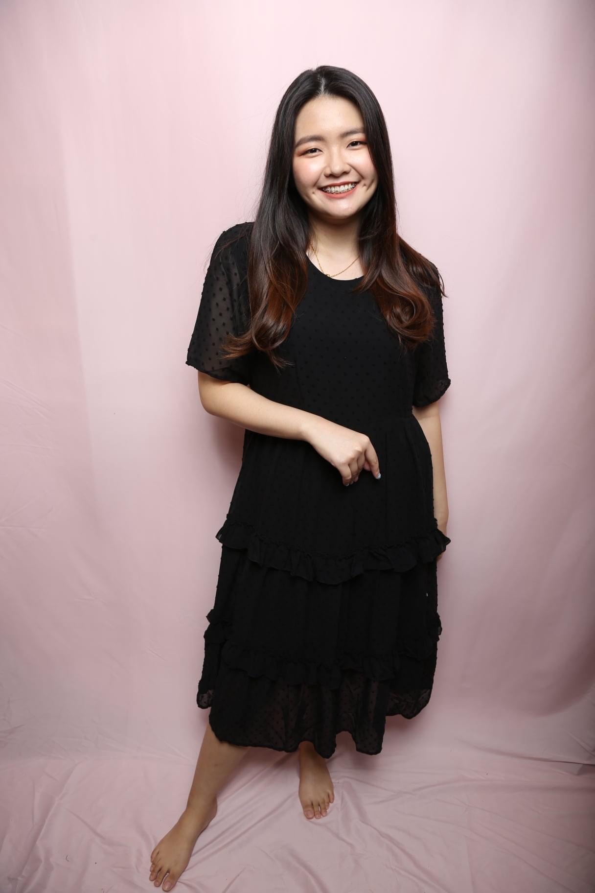 Love+ Gracey Black Swiss Maxi Dress | Plus Size Dress Singapore