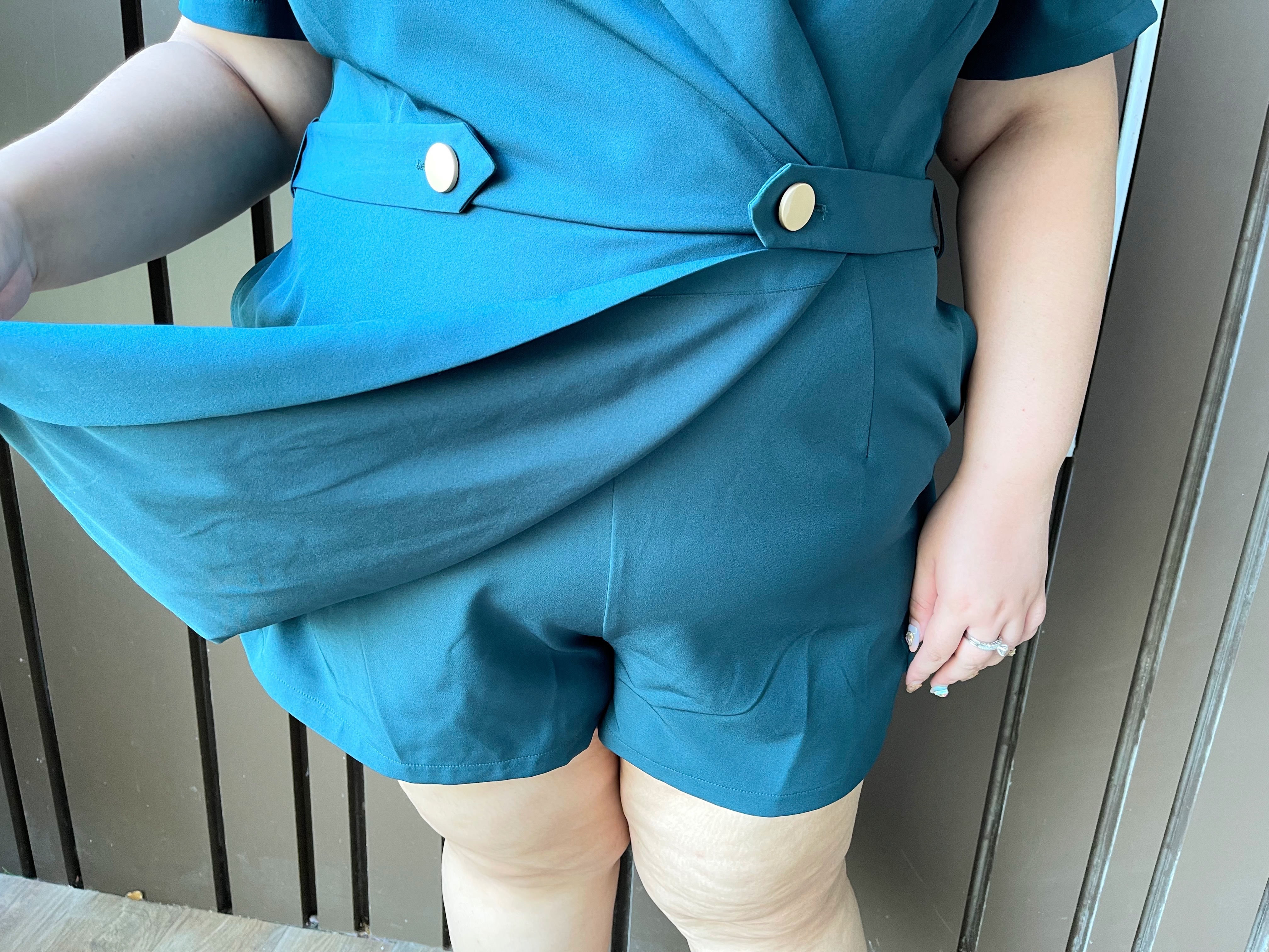 Love+ Kayla Teal Gold Romper | Plus Size Dress Singapore