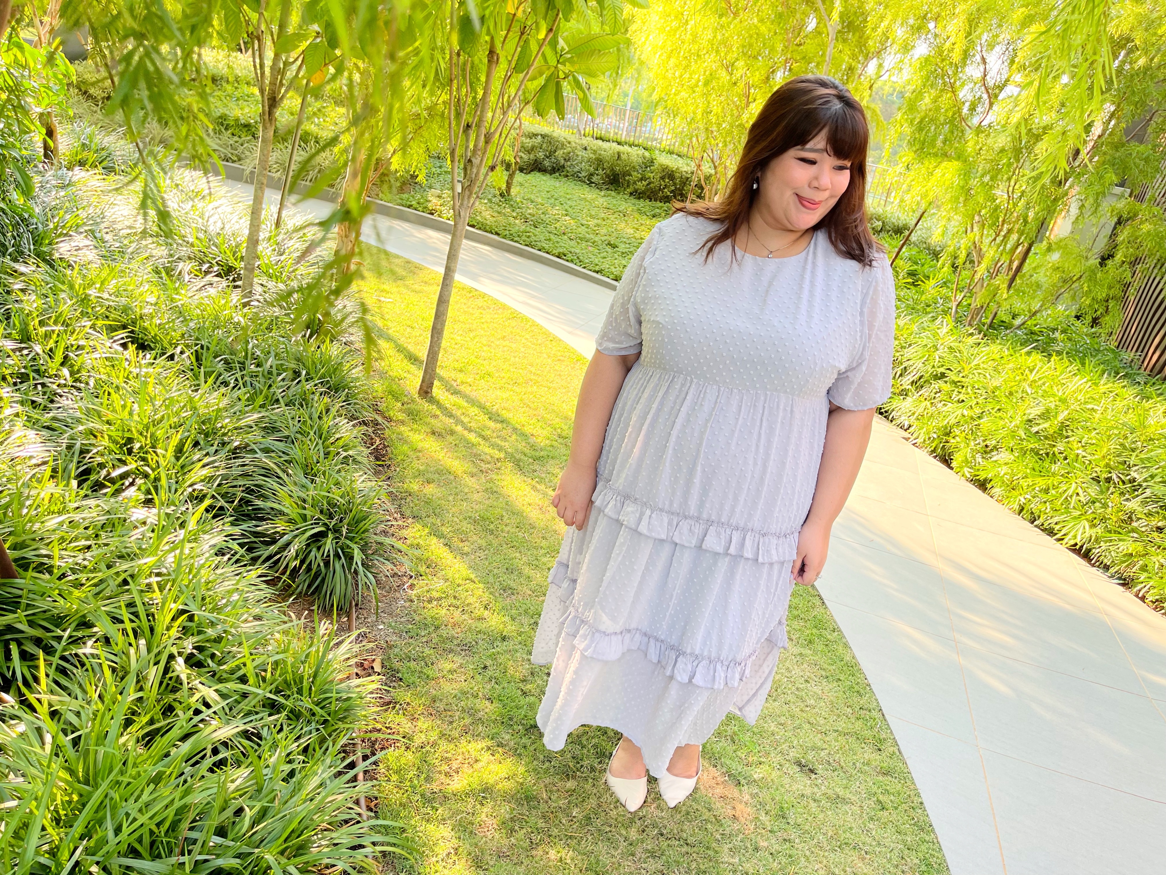 Love+ Gracey Grey Swiss Maxi Dress | Plus Size Dress Singapore