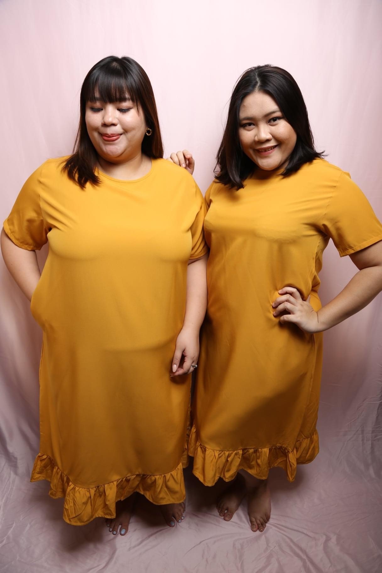 Rach Yellow Ruffle Hem Dress | Plus Size Dress