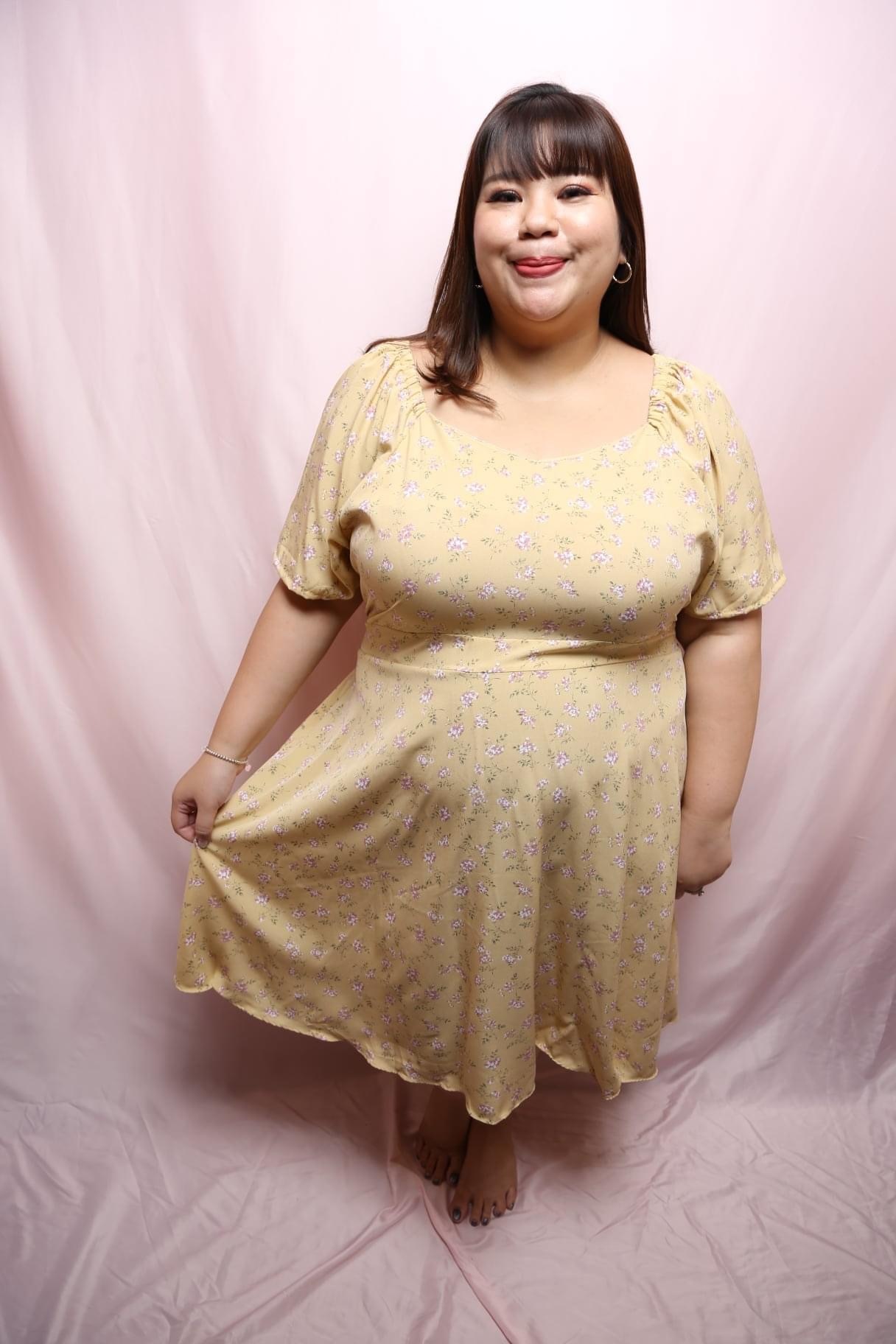 Natalie Yellow Dandelion Dress| Plus Size Dress