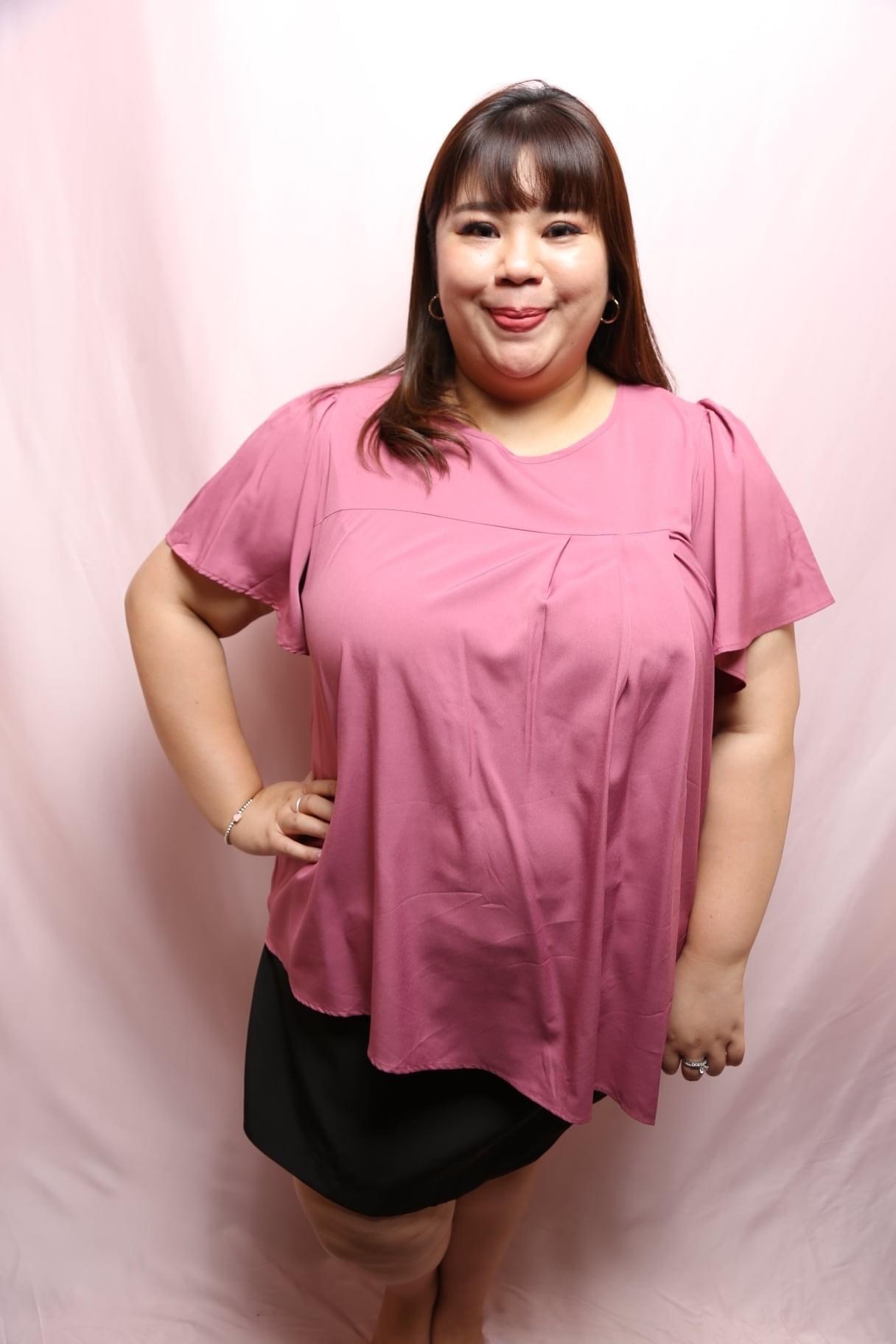 Felicia Pink Flap Top | Plus Size Top