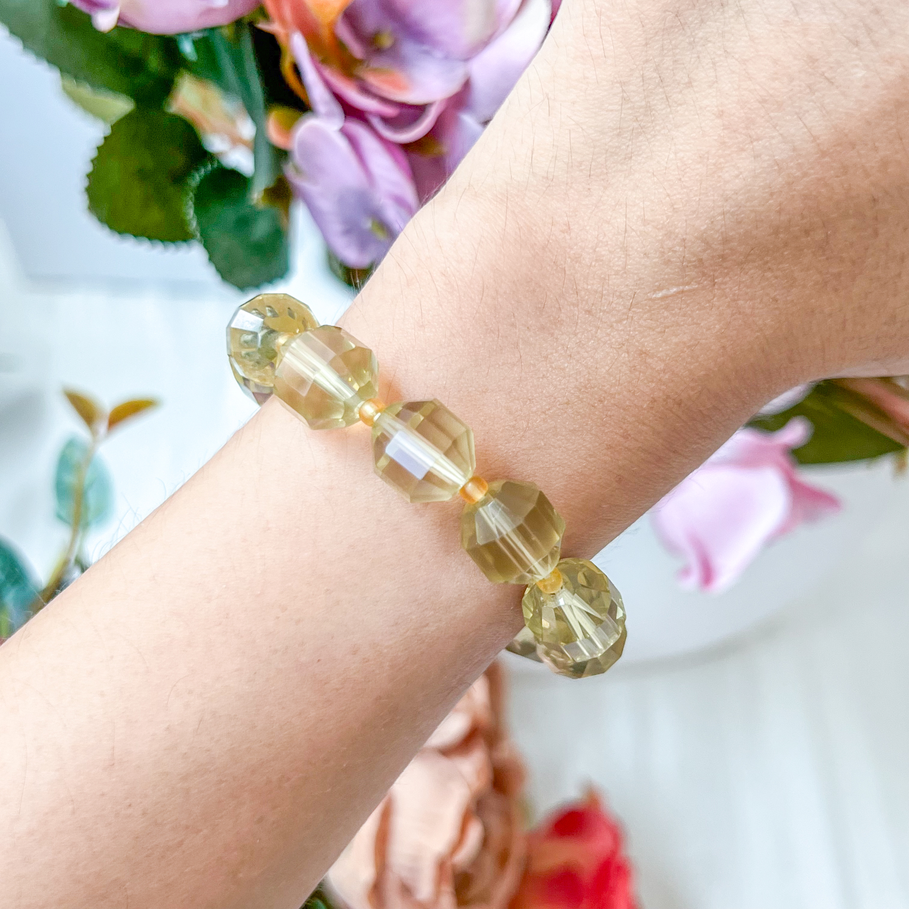 Lemon Citrine Geometric AA Bracelet