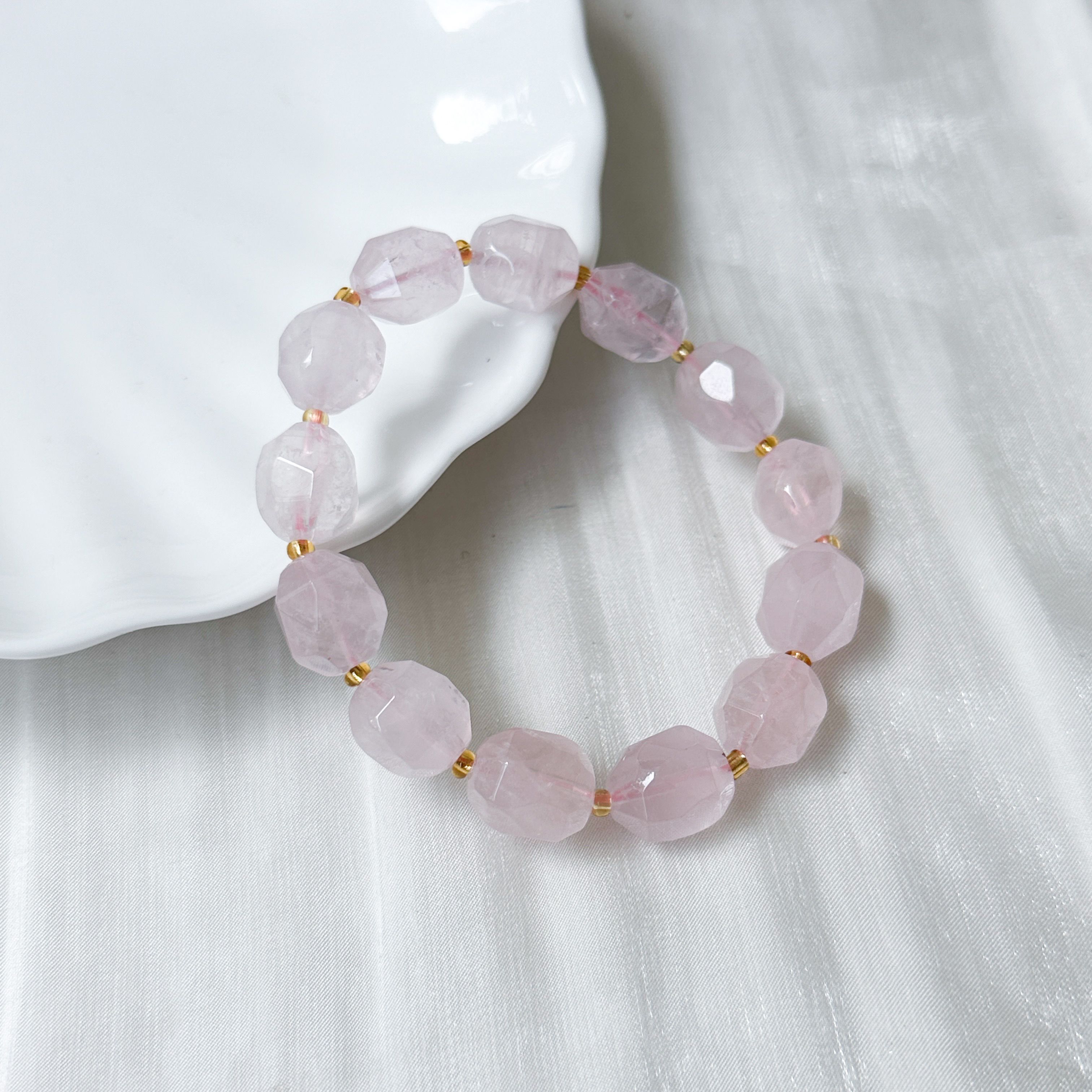 Rose Quartz Tumbled Bracelet