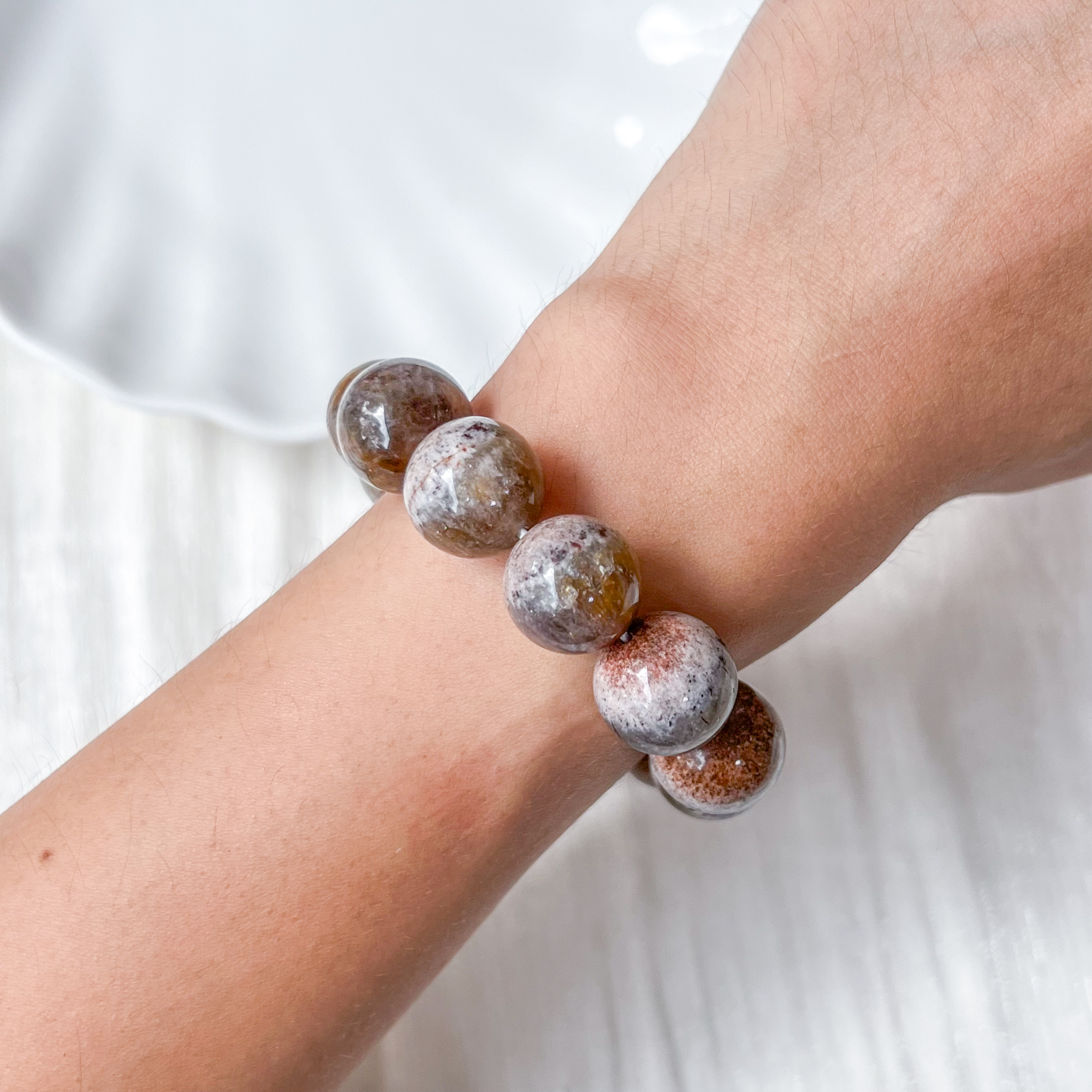 White Auralite 14+mm Bracelet