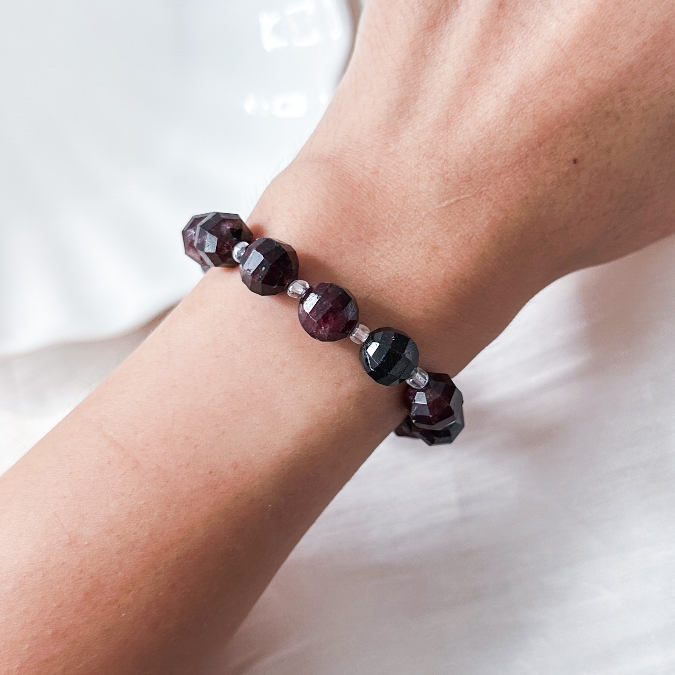 Garnet Geometric Bracelet