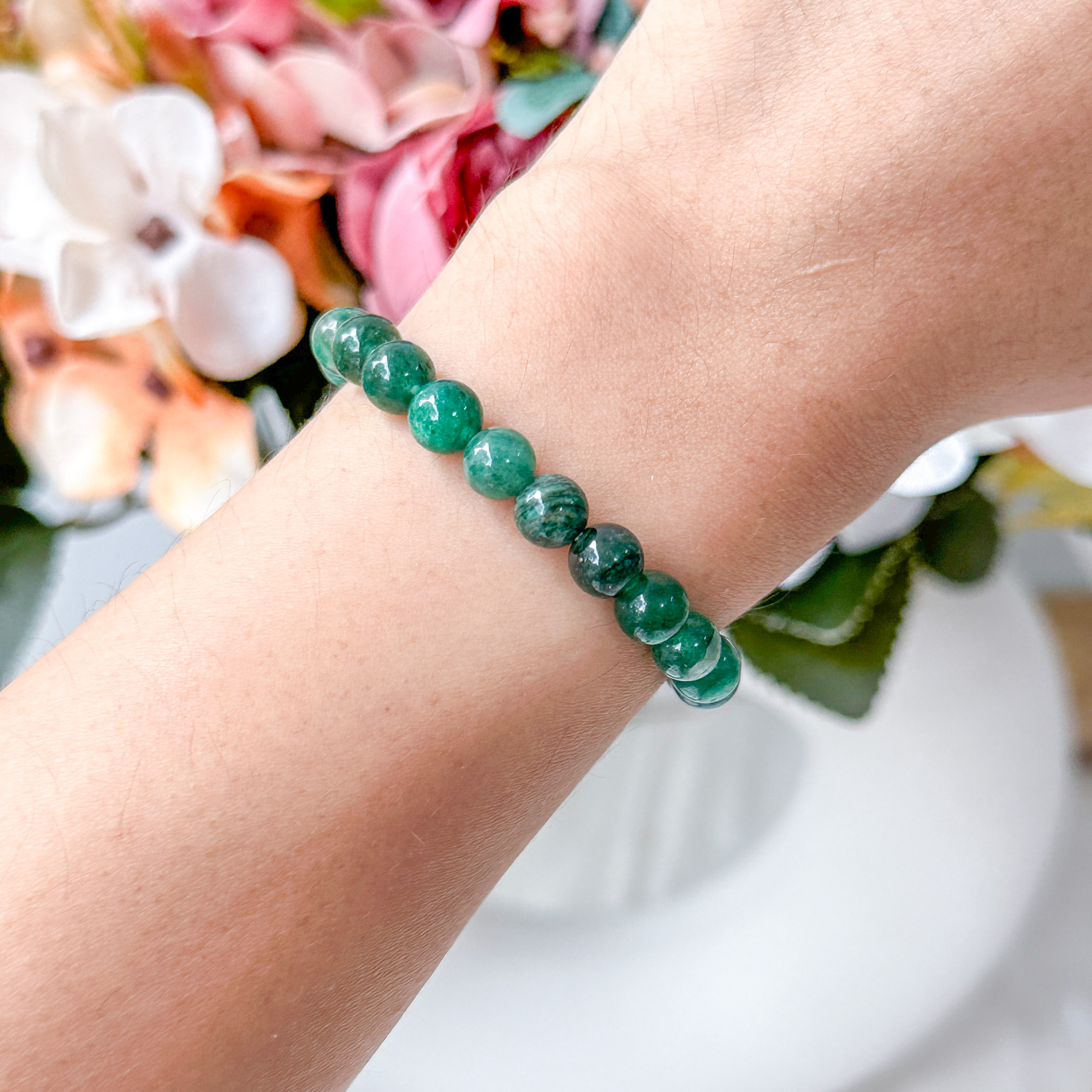 Green Mica 6mm Bracelet
